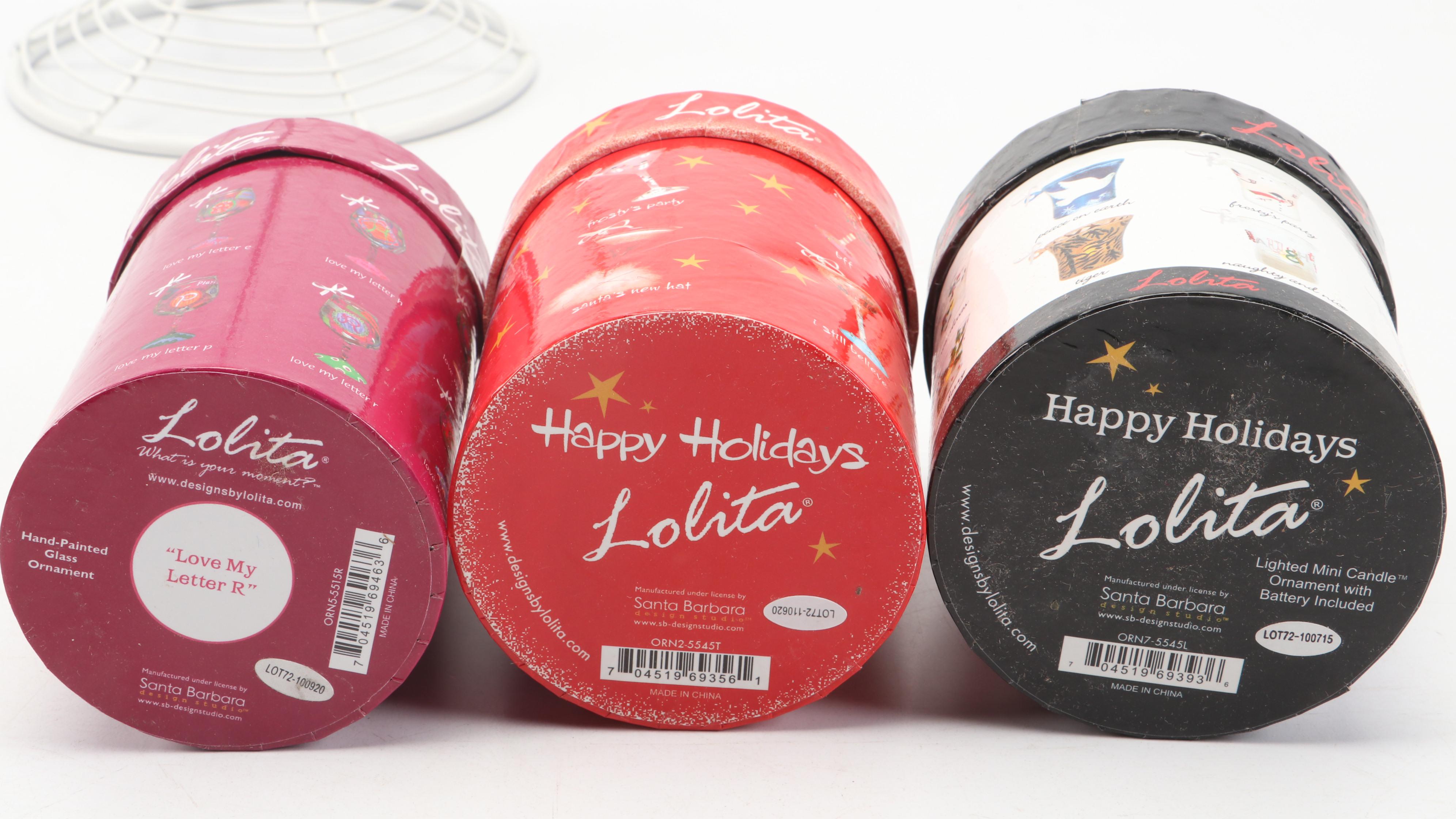 Lolita " Tiger-tini," "Poinsetta," and More Hand-Painted Ornaments with Tree