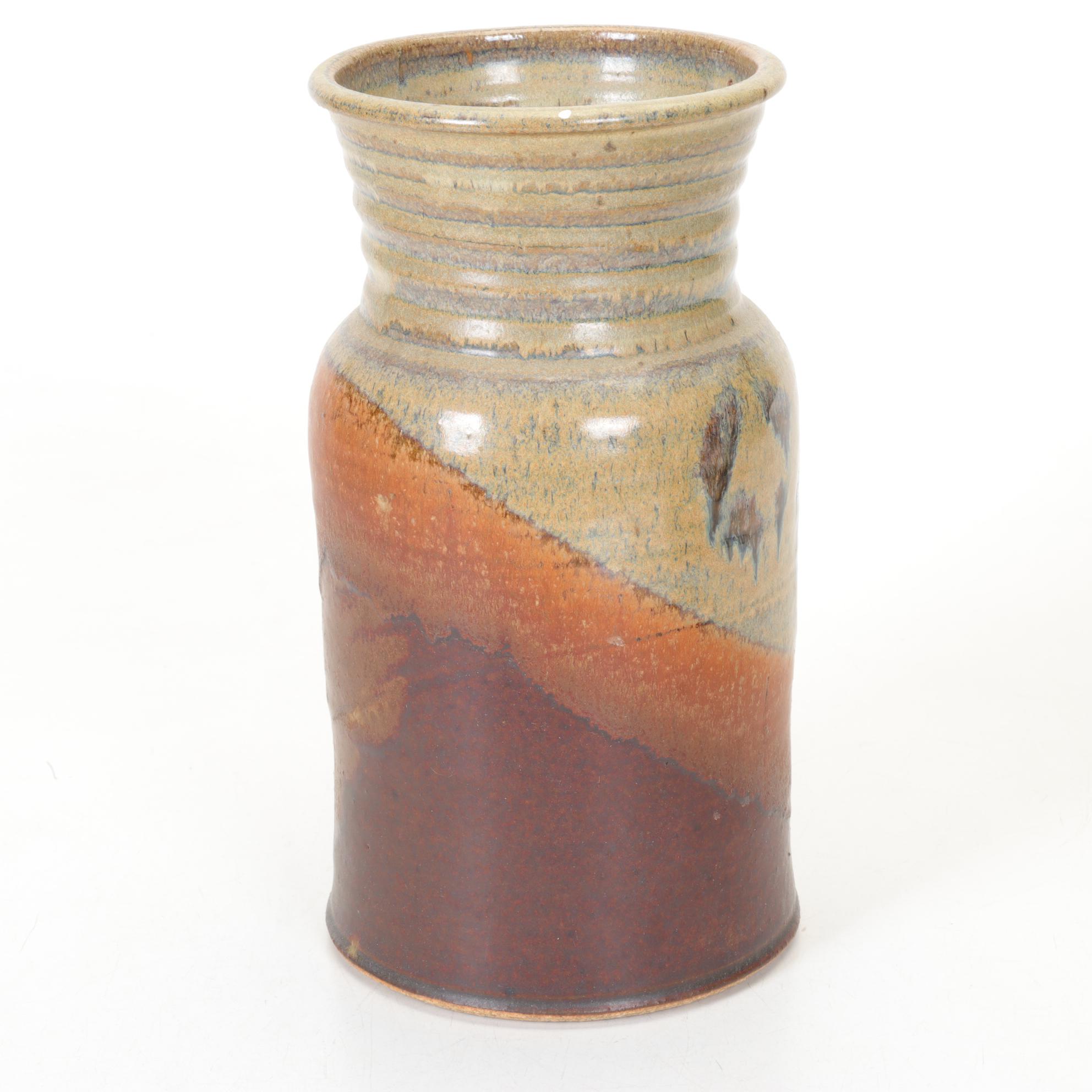 Handmade Salt Glazed Stoneware Vase Duo