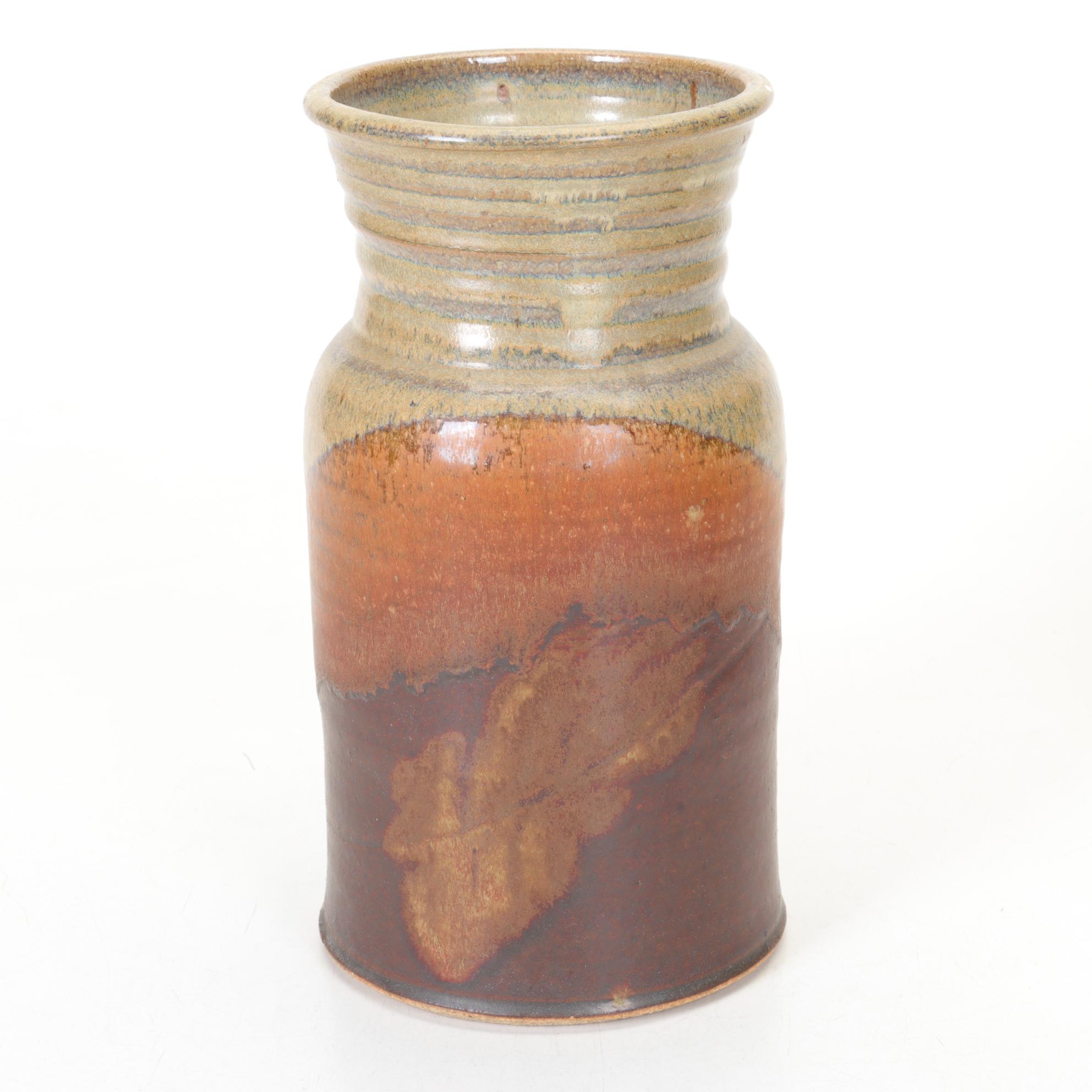 Handmade Salt Glazed Stoneware Vase Duo