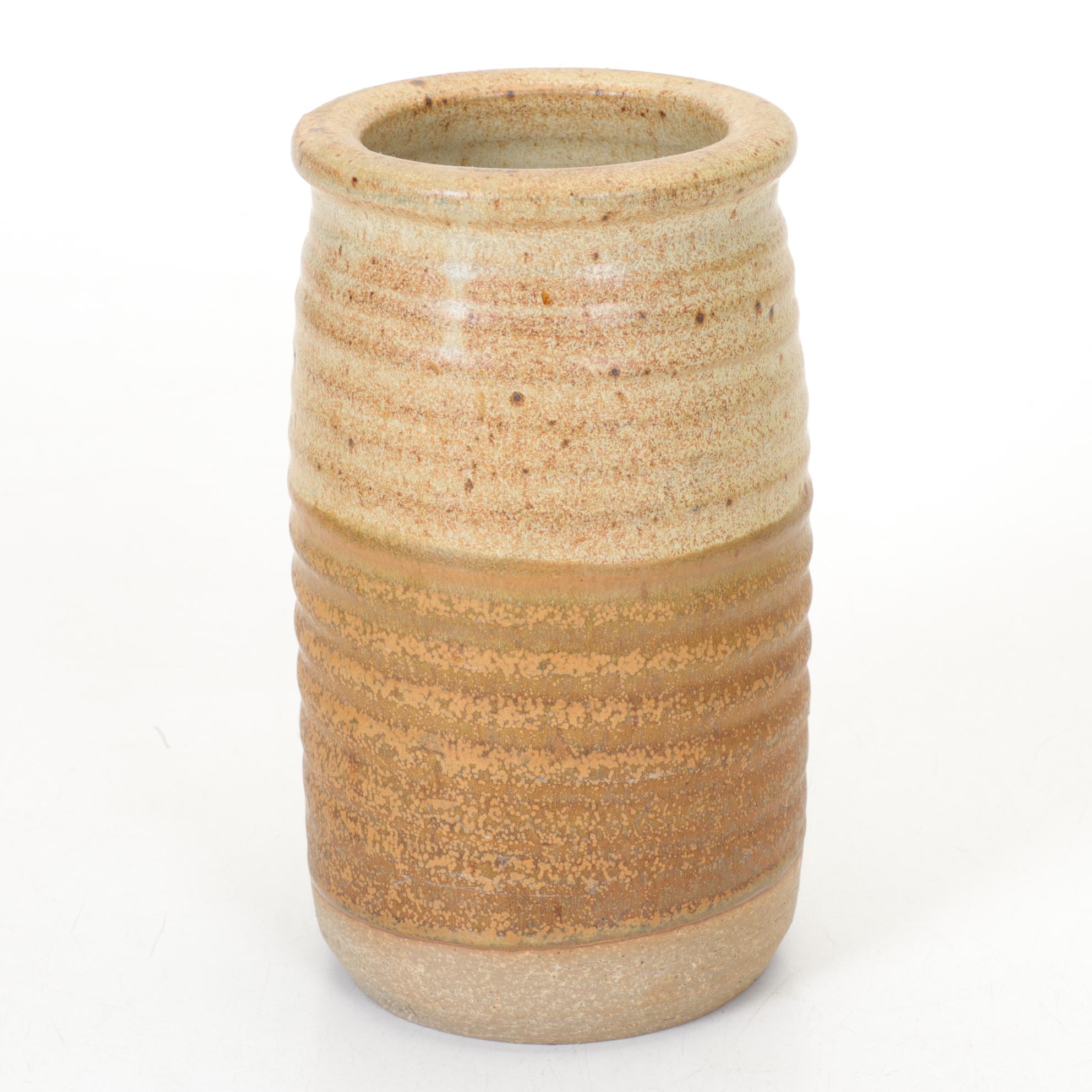 Handmade Salt Glazed Stoneware Vase Duo