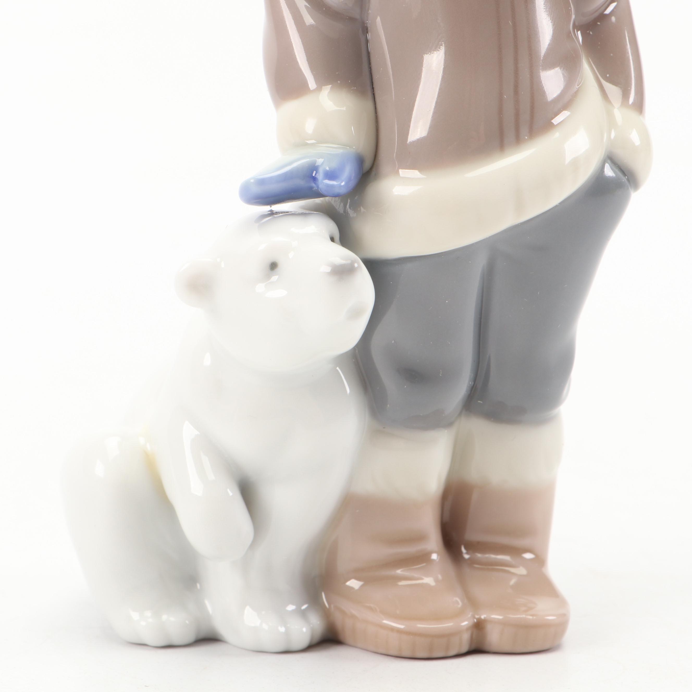 Lladró "Eskimo Boy with Pet" Porcelain Figurine