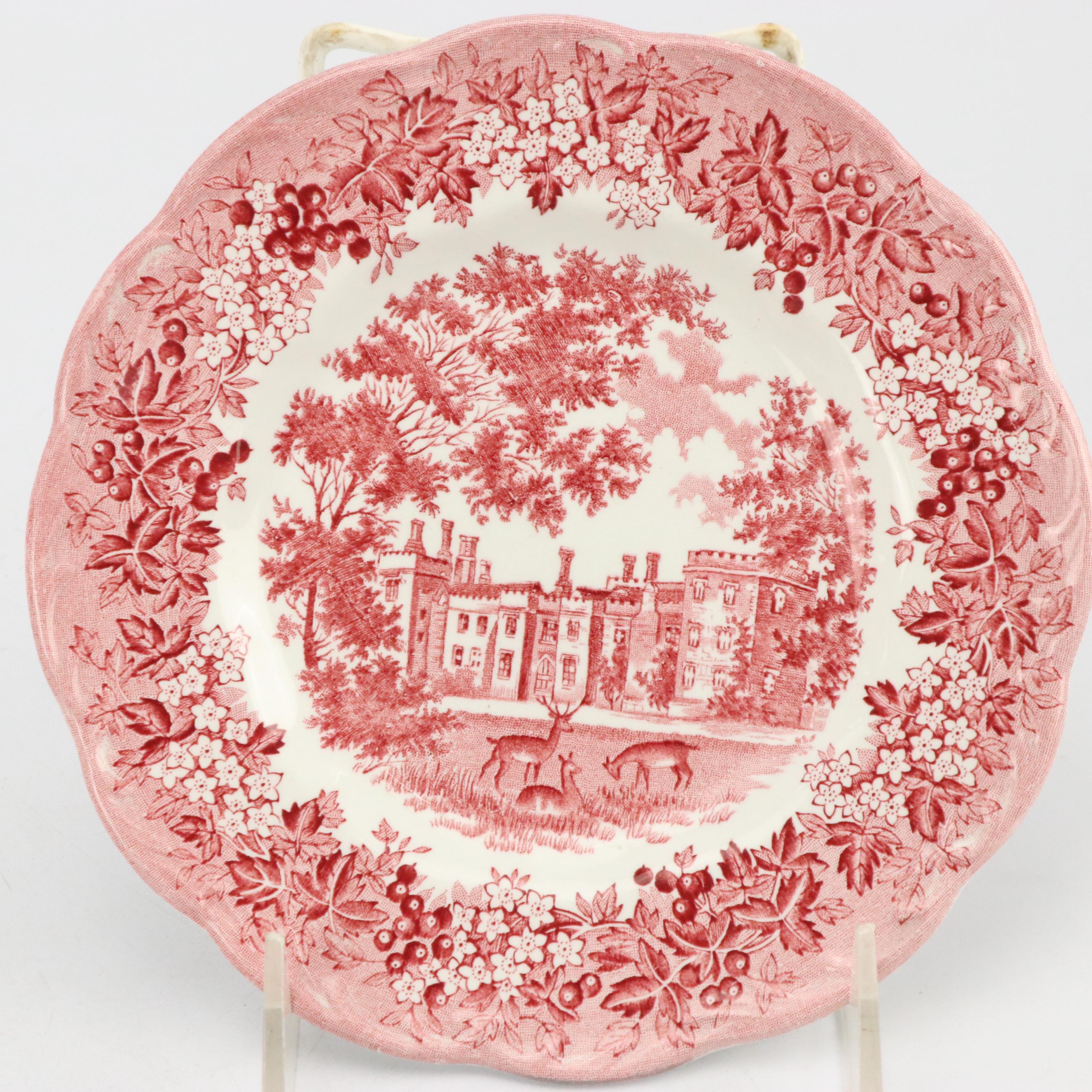 J. & G. Meakin "Romantic England" Red Ironstone Dinnerware