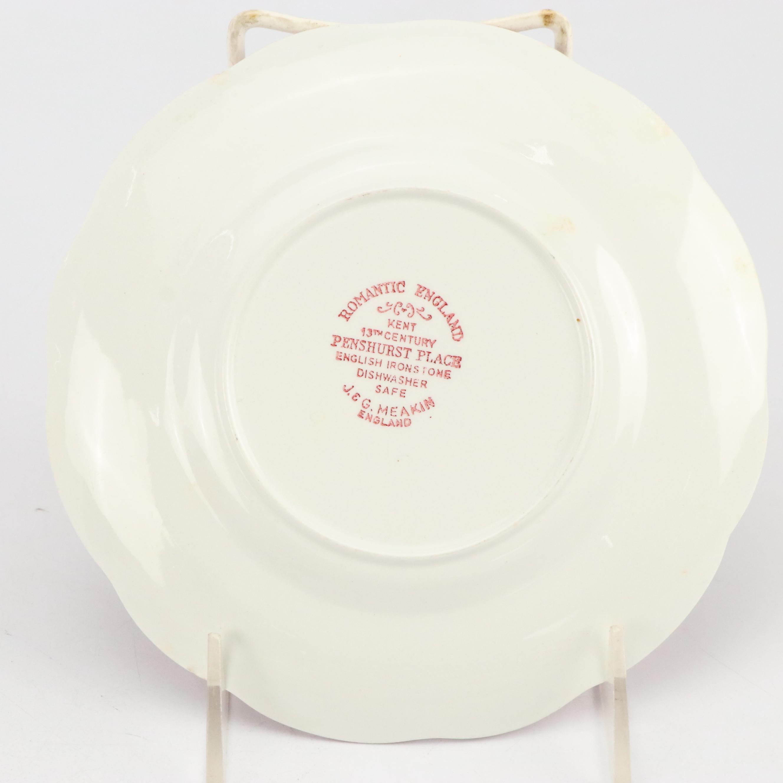 J. & G. Meakin "Romantic England" Red Ironstone Dinnerware