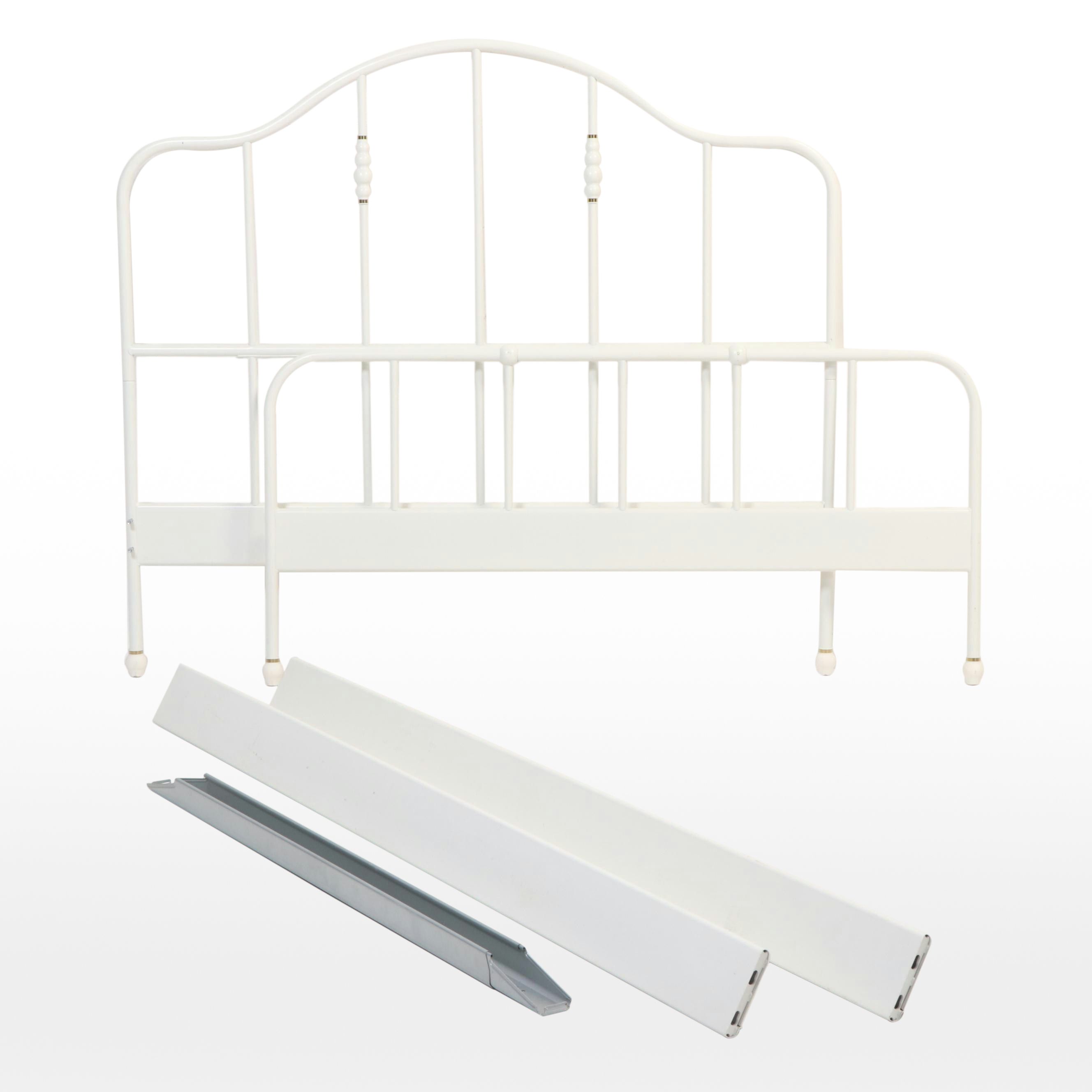 IKEA "SAGSTUA" White Painted Metal Queen Sized Bed Frame