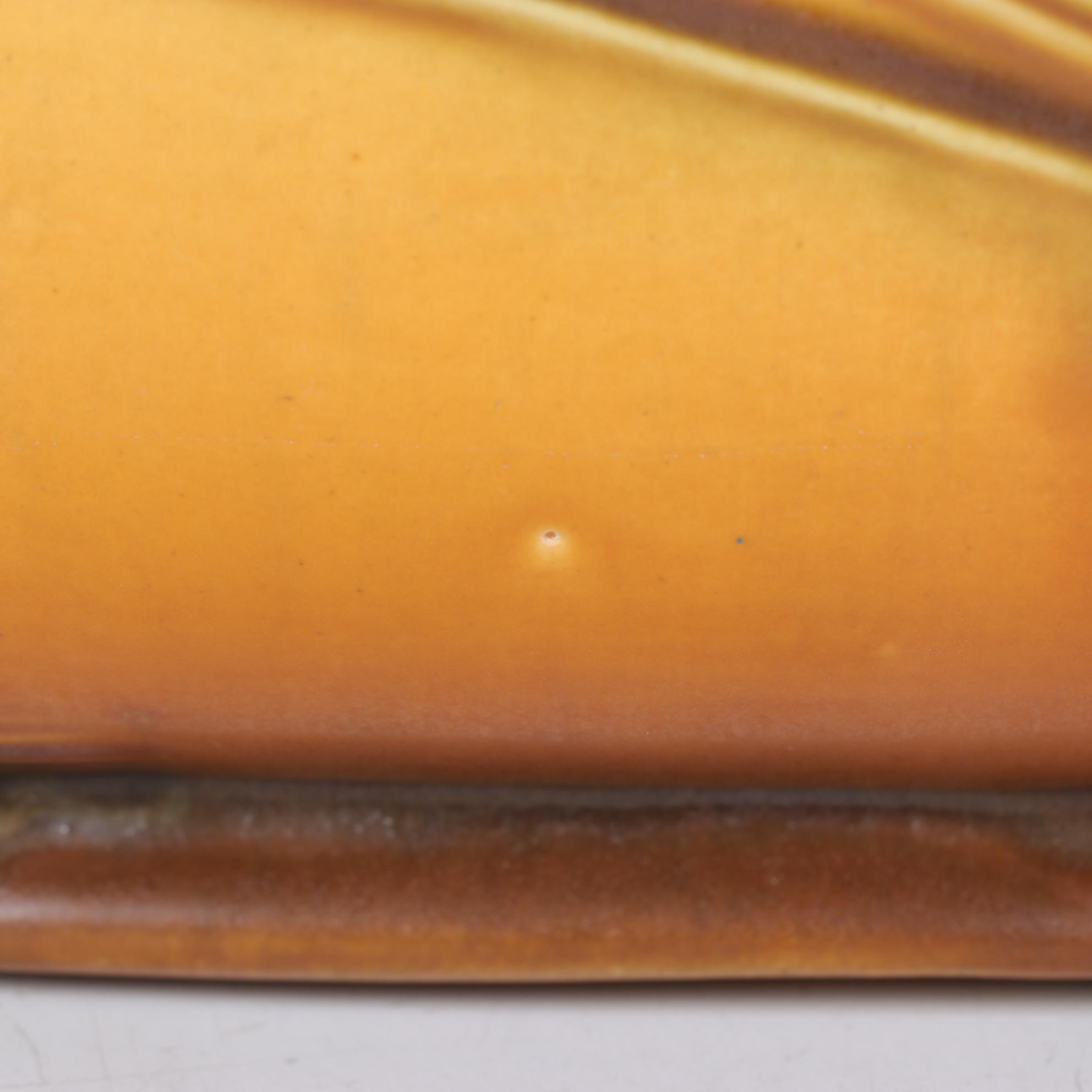 Roseville Pottery "Pinecone" Brown 12" Console Bowl With Pine Green Interior