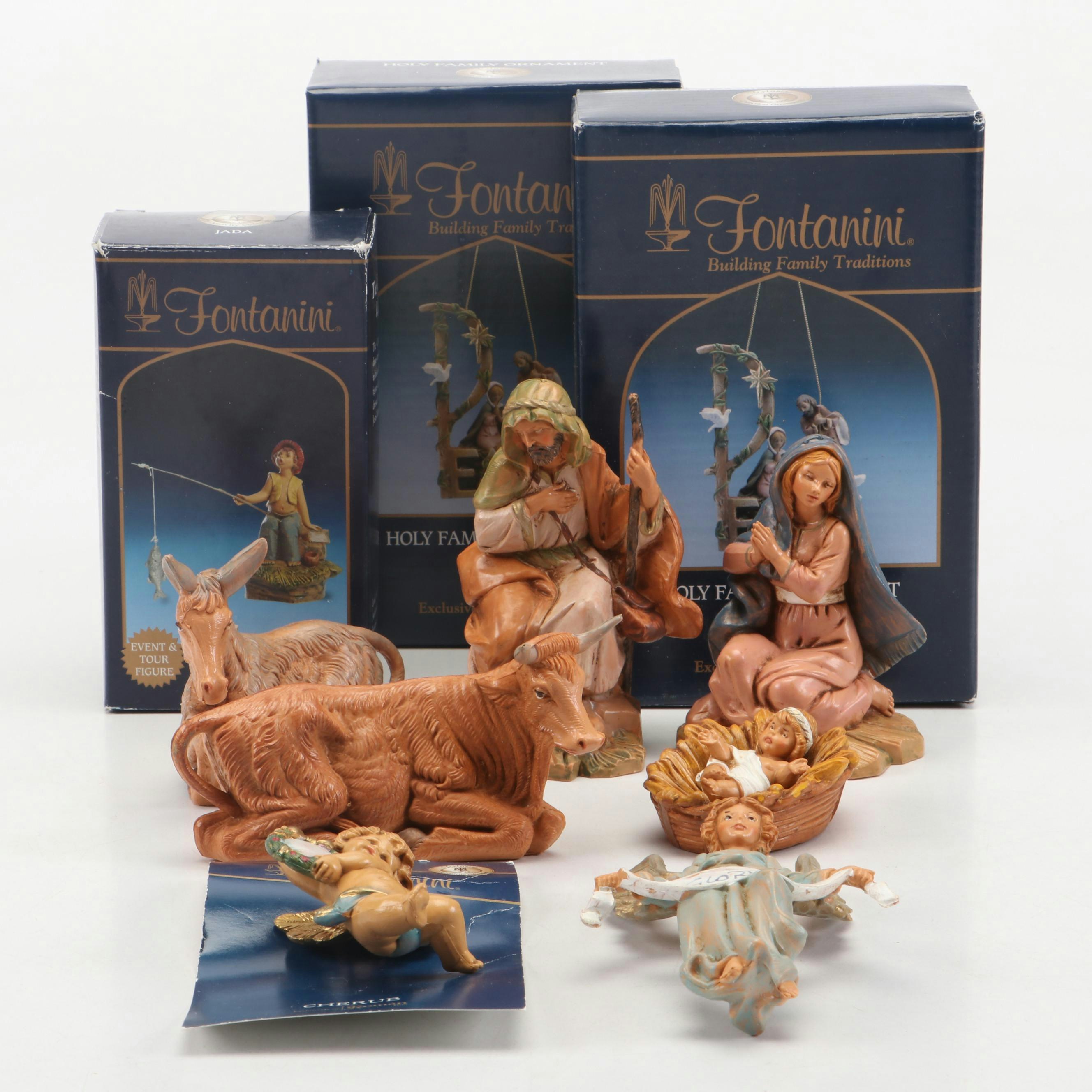 Signed Fontanini "Jada" and More Roman Inc. Resin Christmas Nativity Figures