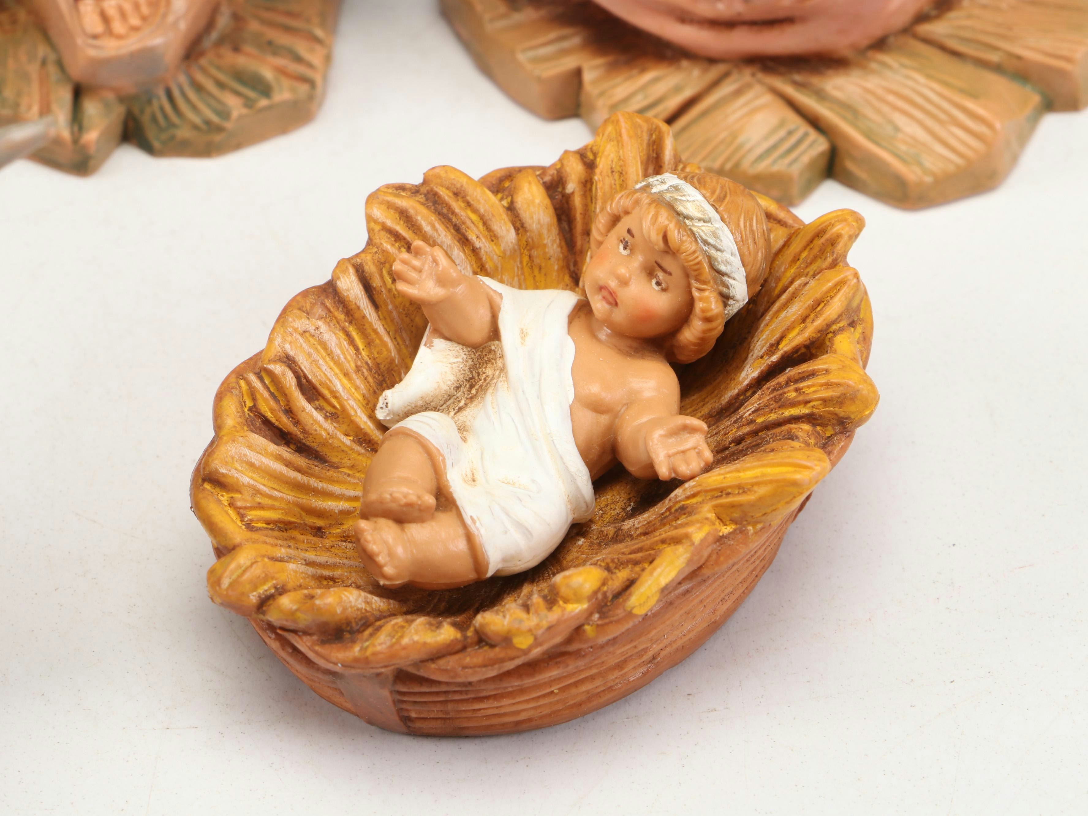 Signed Fontanini "Jada" and More Roman Inc. Resin Christmas Nativity Figures