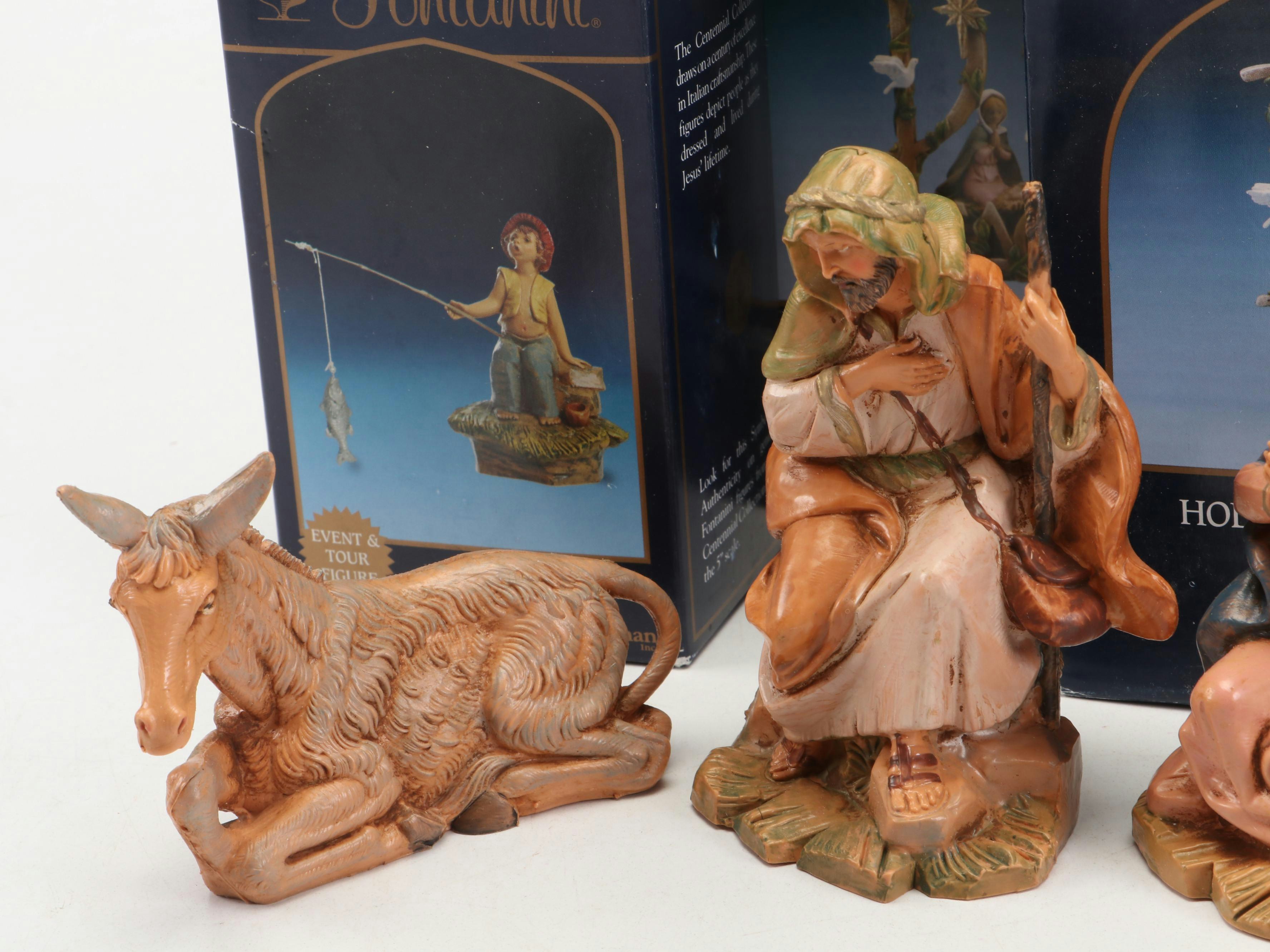 Signed Fontanini "Jada" and More Roman Inc. Resin Christmas Nativity Figures