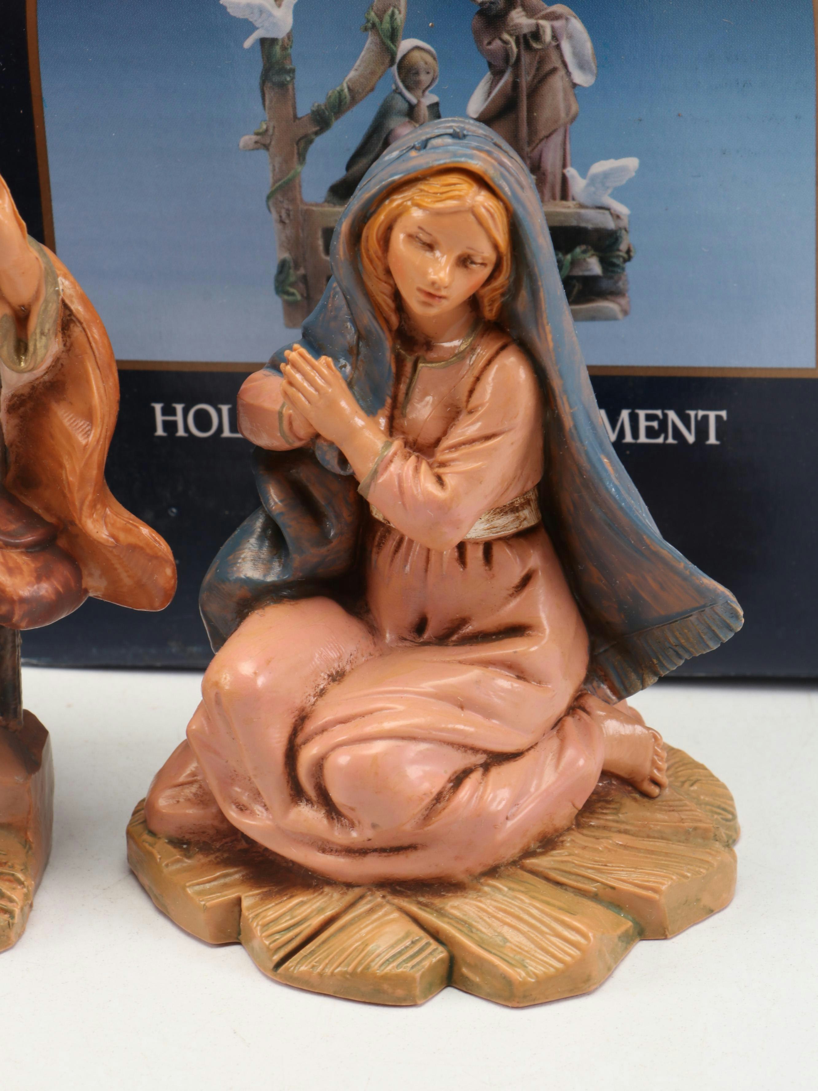 Signed Fontanini "Jada" and More Roman Inc. Resin Christmas Nativity Figures