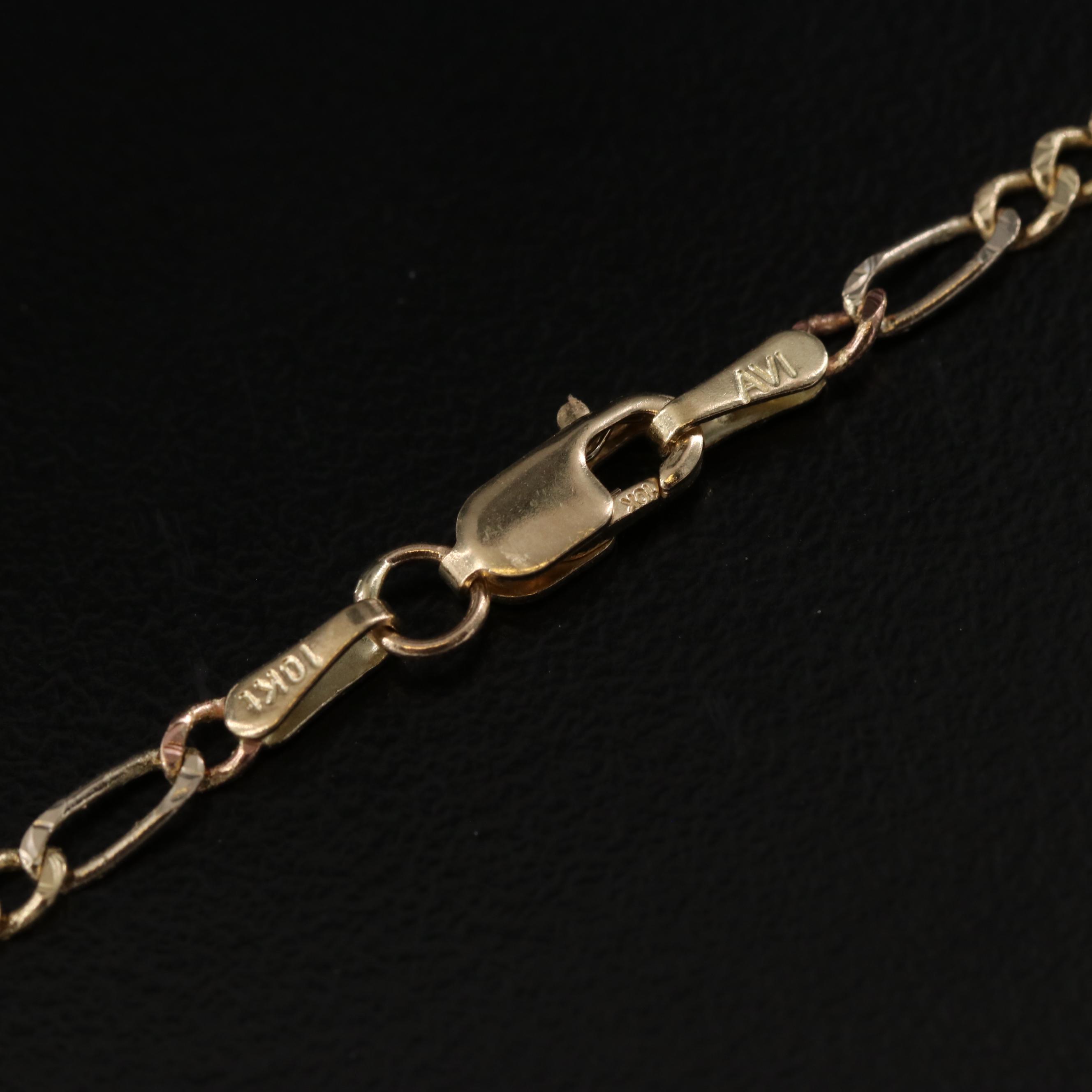 10K Two-Tone Figaro Chain Necklace