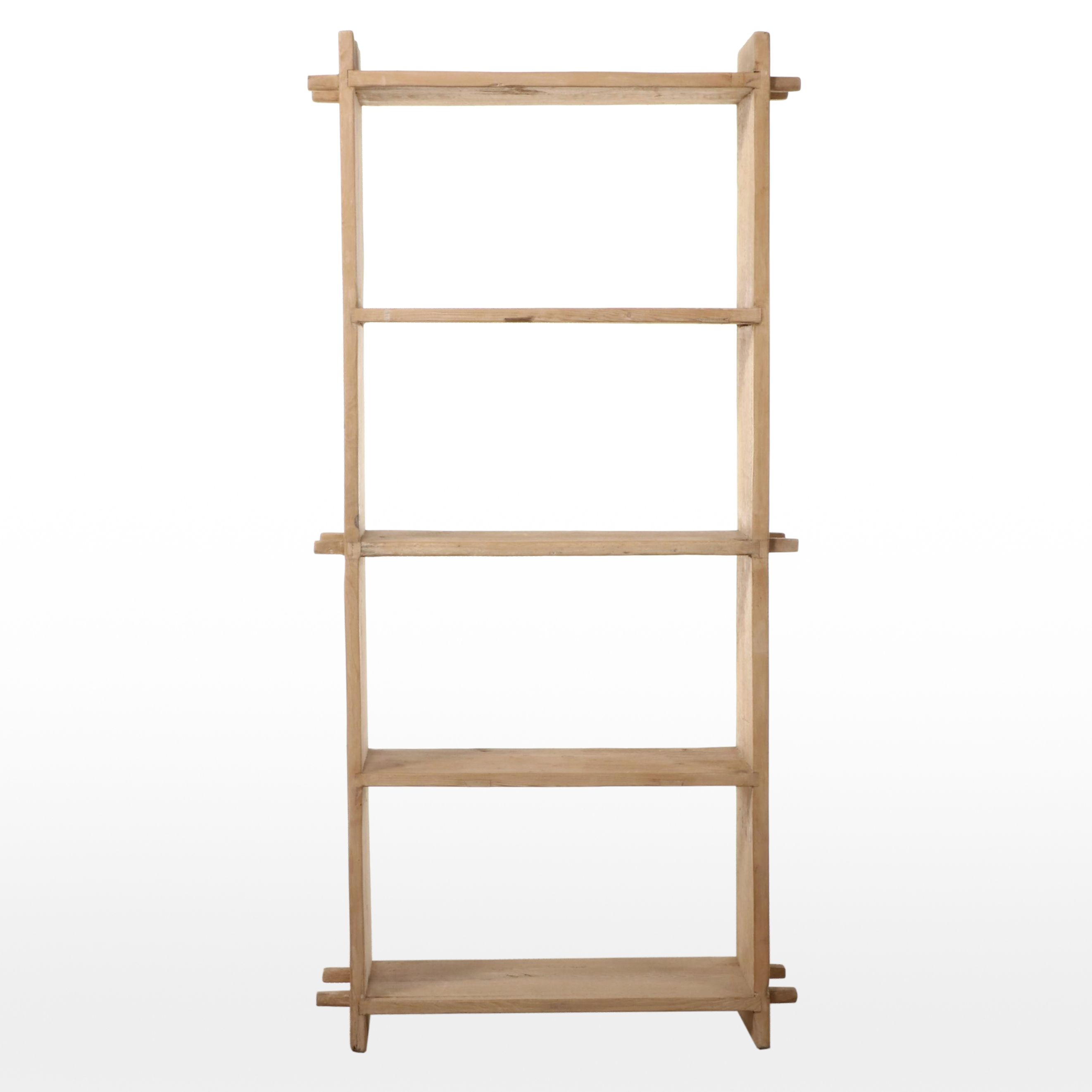 Rustic Reclaimed Pine Five-Tier "Mortise" Shelving Unit