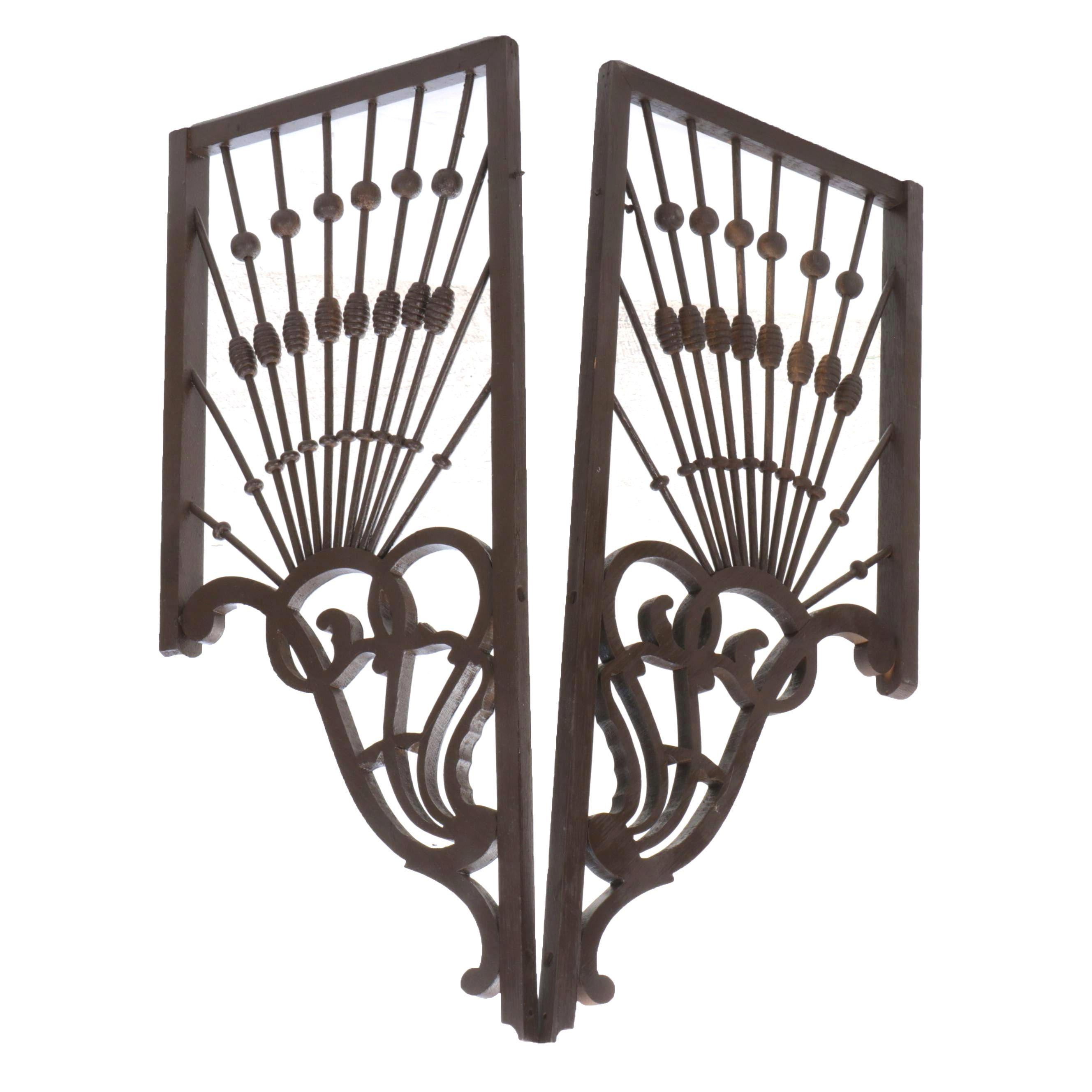 Painted Victorian Wooden Archway Fretwork Panels