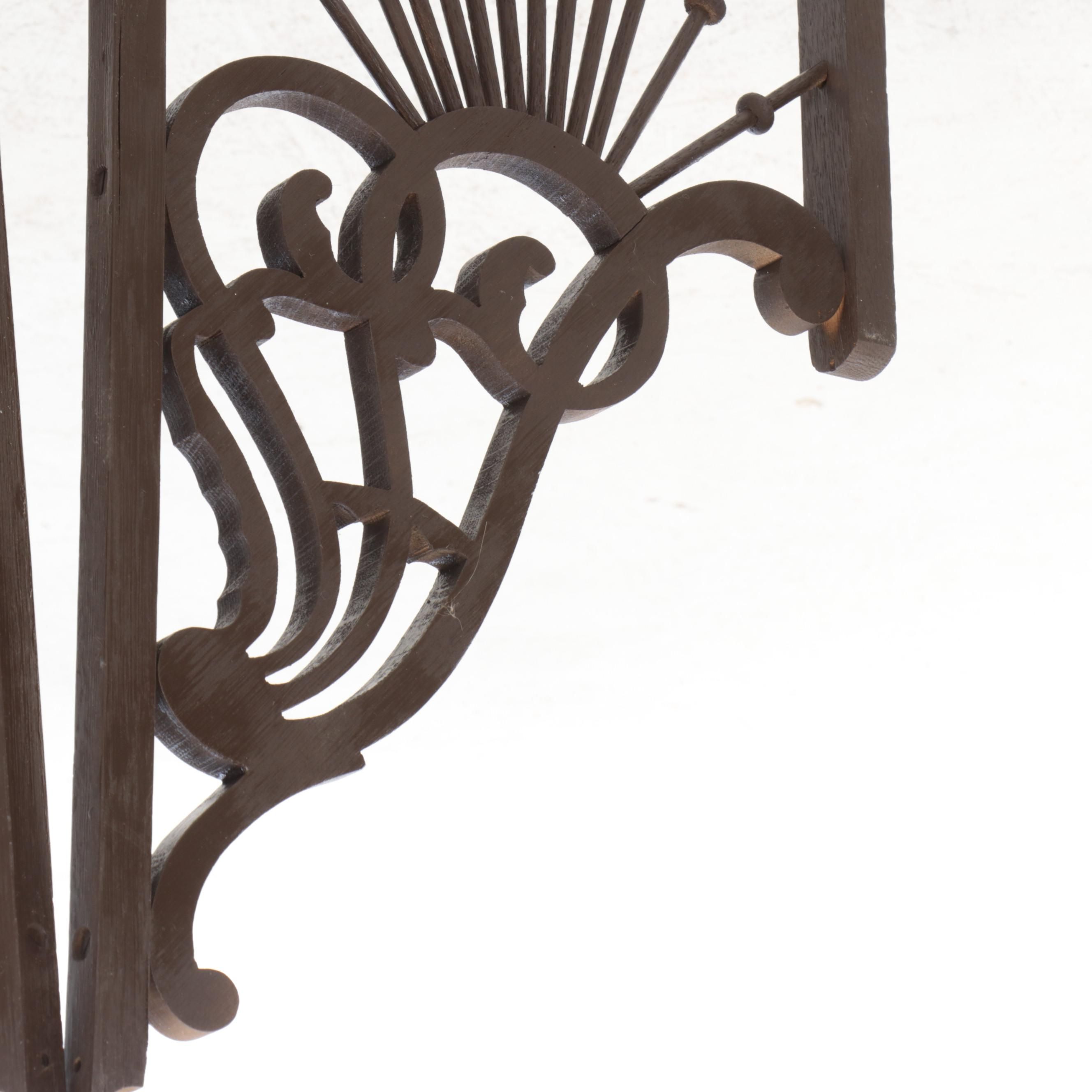 Painted Victorian Wooden Archway Fretwork Panels
