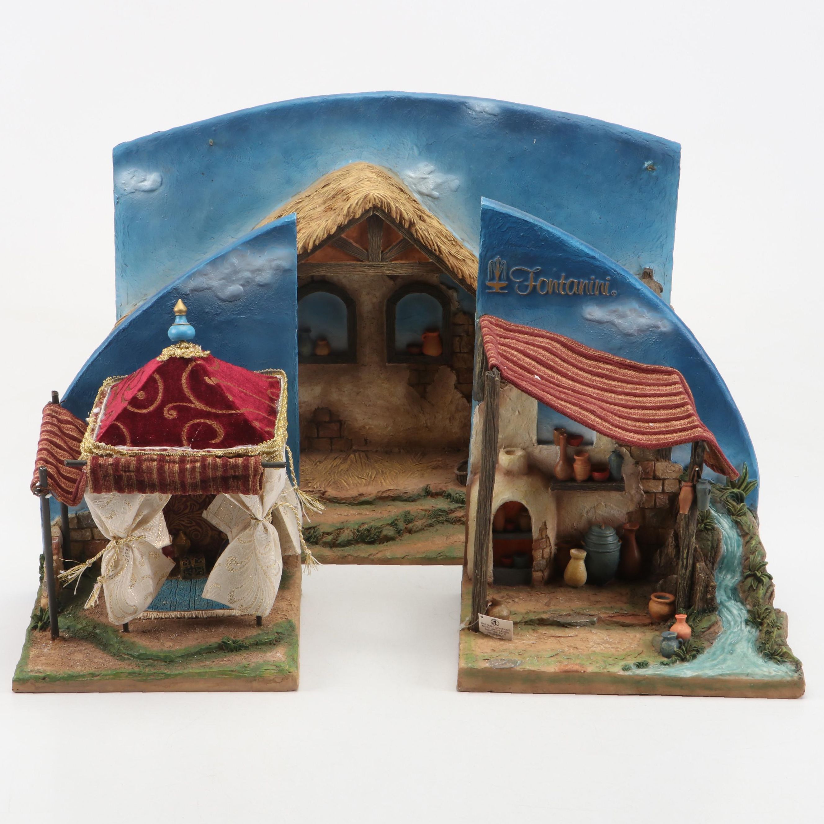 Fontanini Resin Illuminating Three-Part Nativity Creche