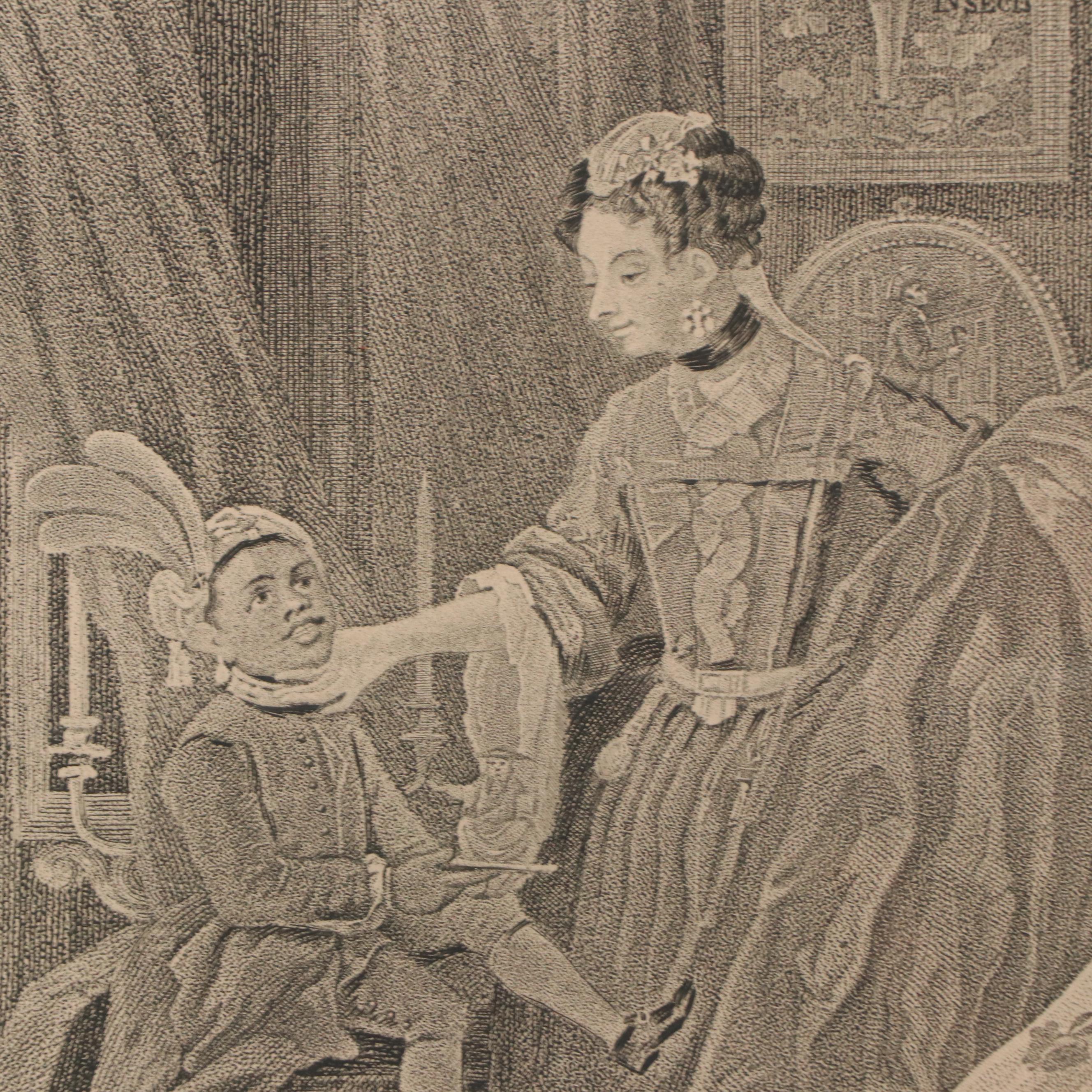 Engraving After After William Hogarth "Taste in High Life" 19th Century