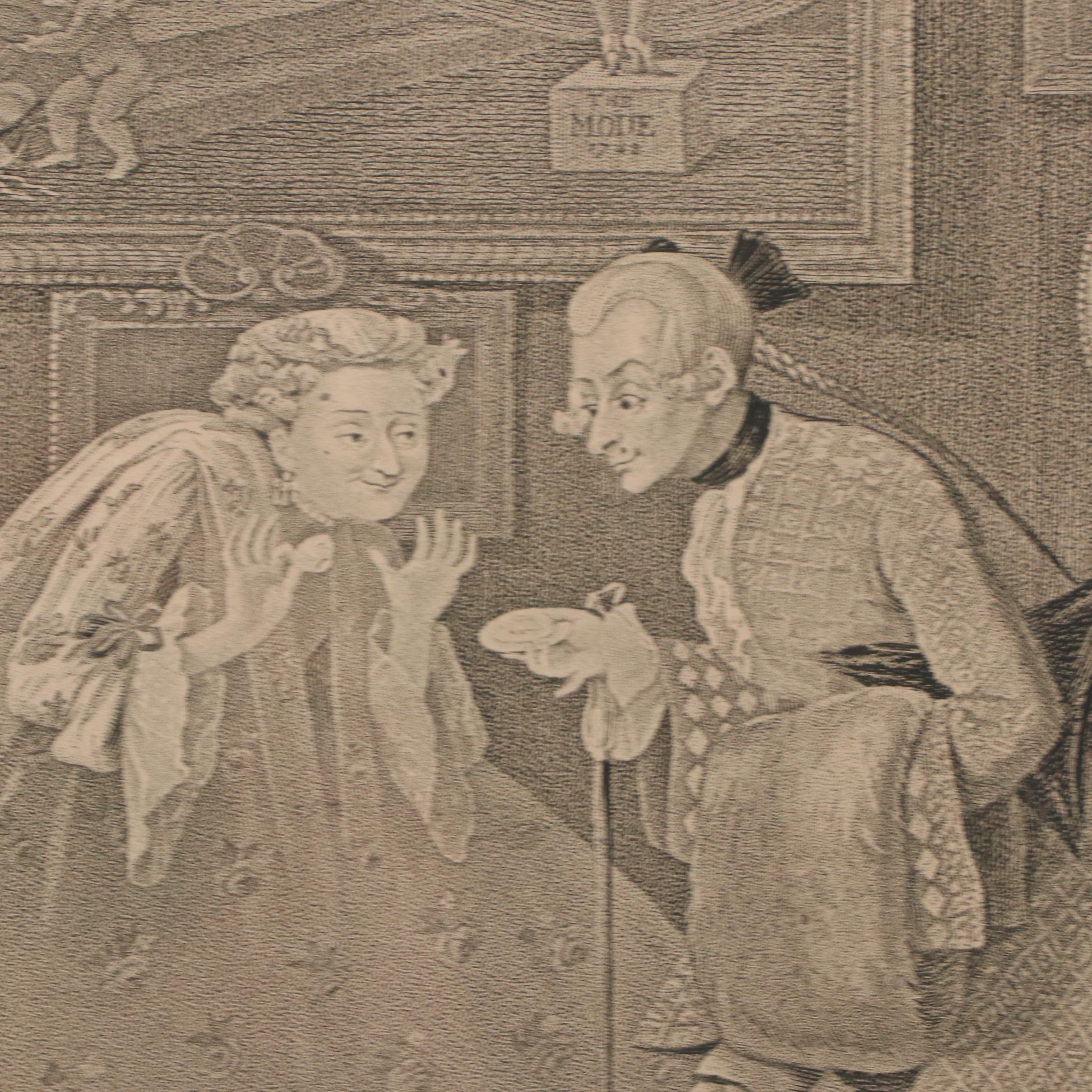 Engraving After After William Hogarth "Taste in High Life" 19th Century