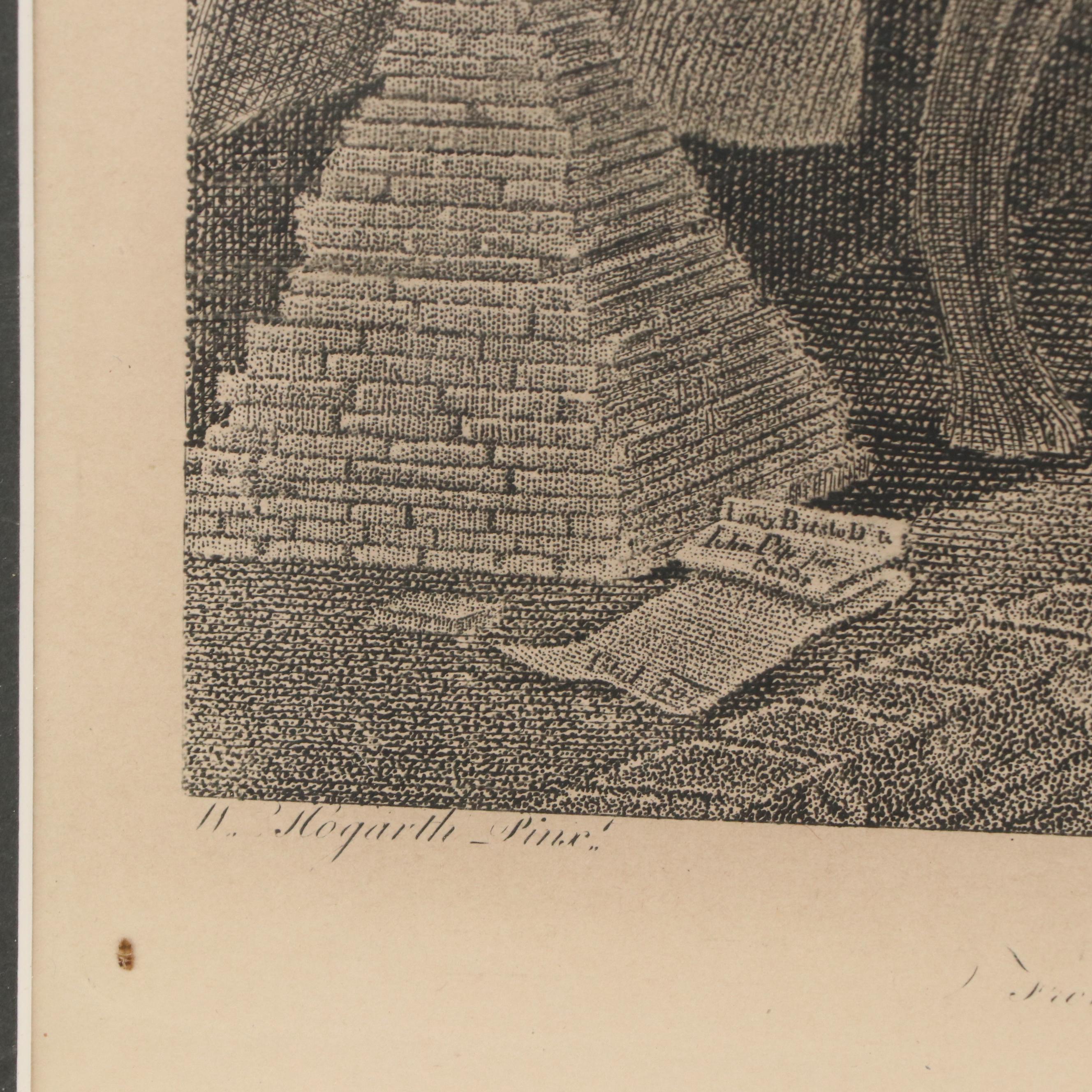 Engraving After After William Hogarth "Taste in High Life" 19th Century