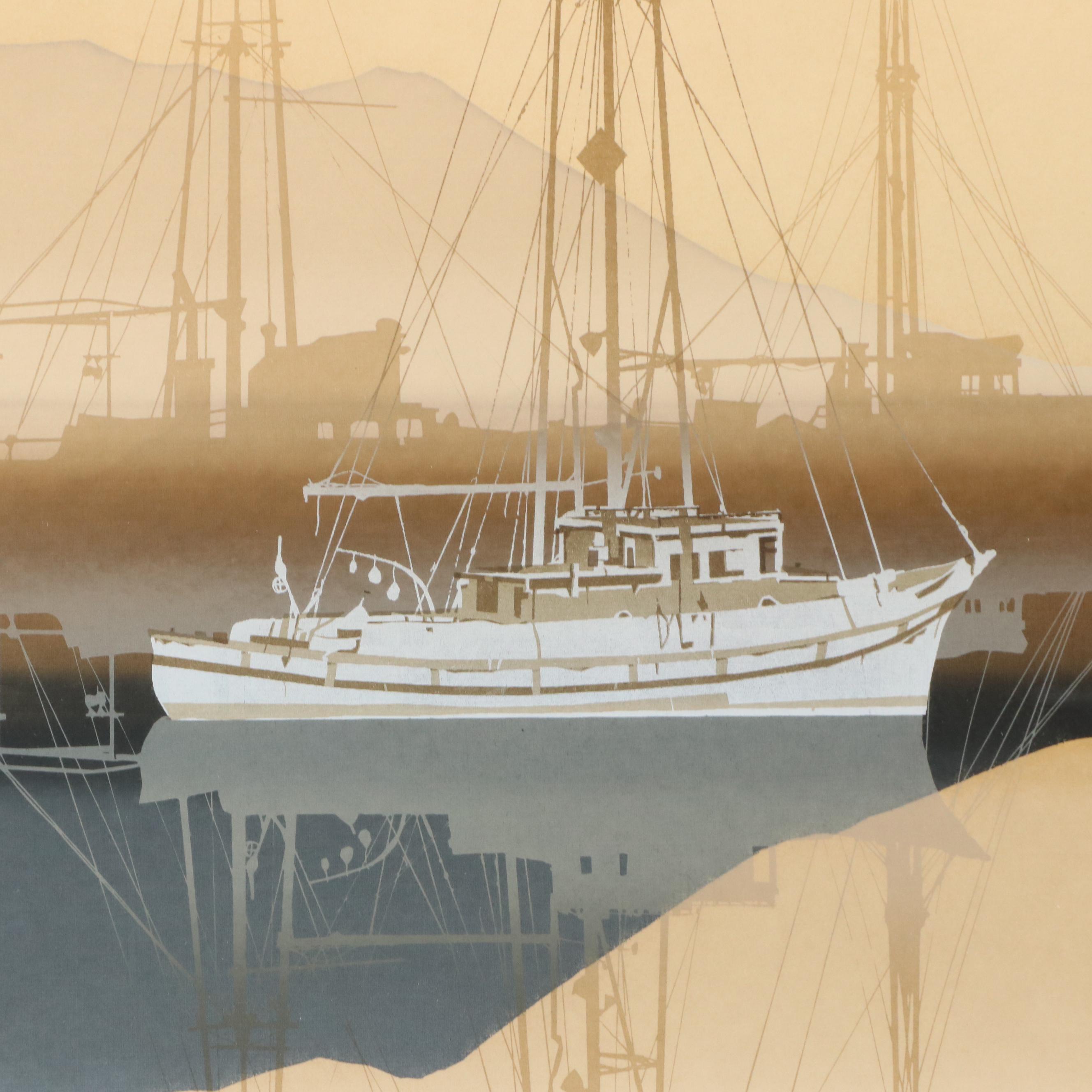 Virgil Thrasher Serigraph "Half Moon Bay," 1979