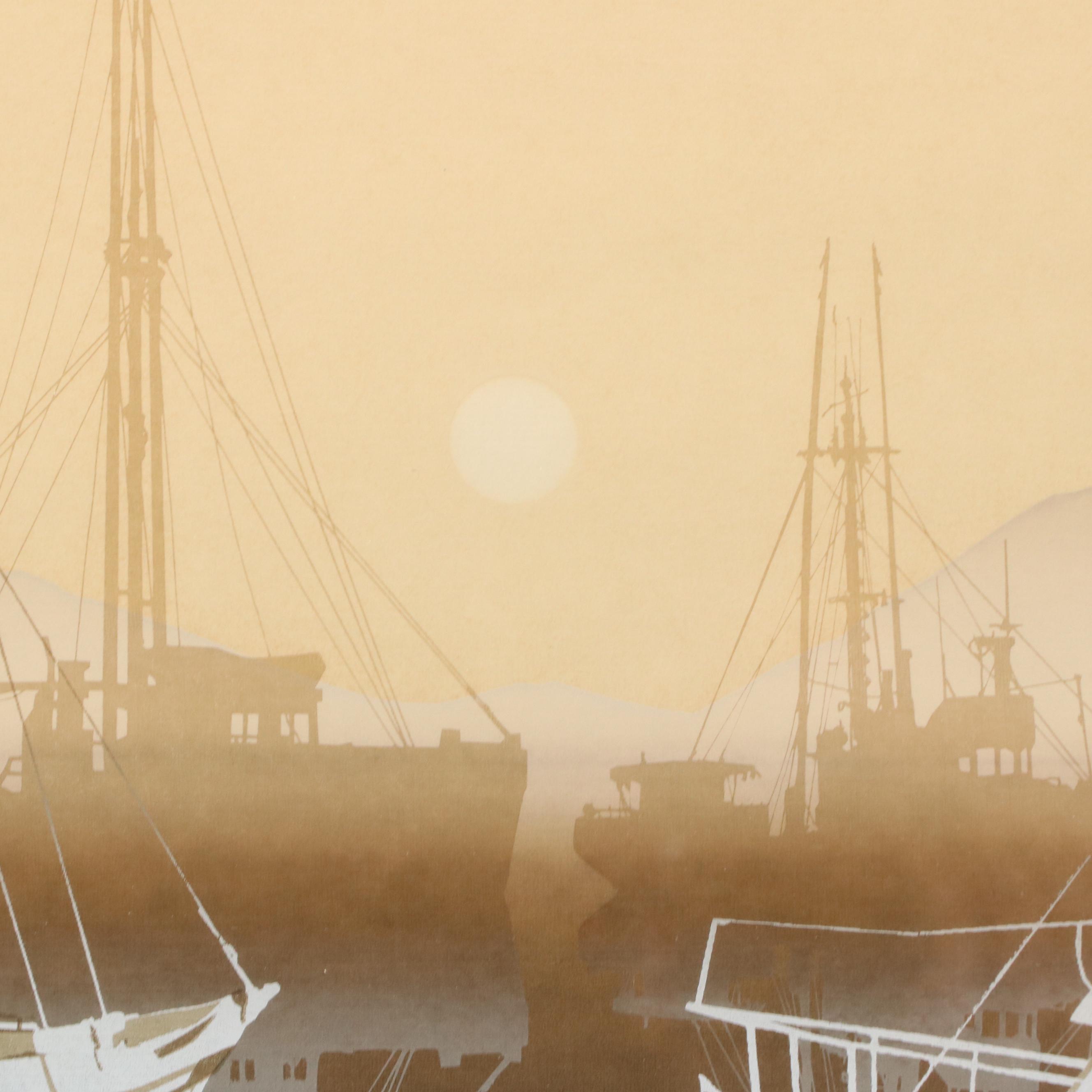 Virgil Thrasher Serigraph "Half Moon Bay," 1979