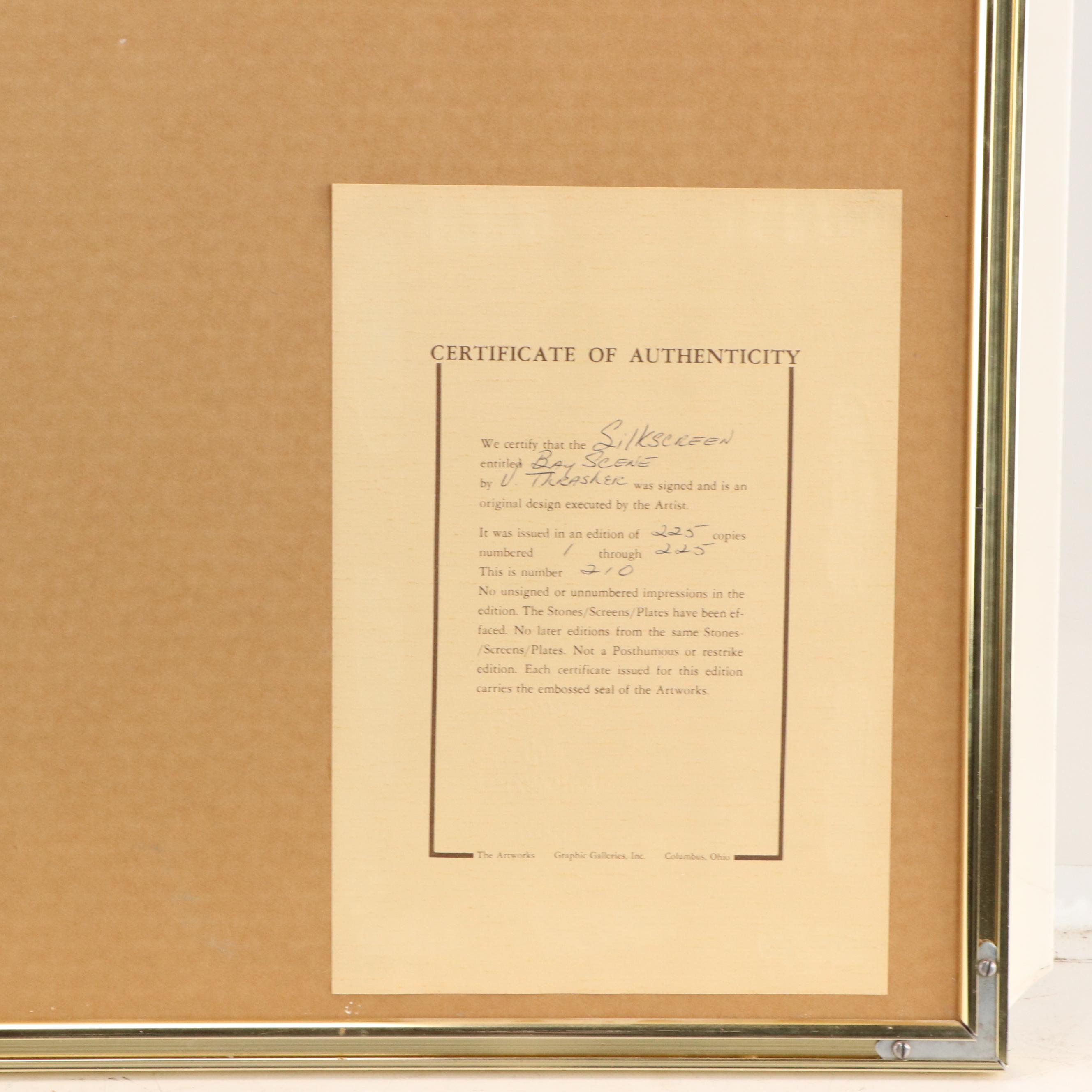 Virgil Thrasher Serigraph "Half Moon Bay," 1979