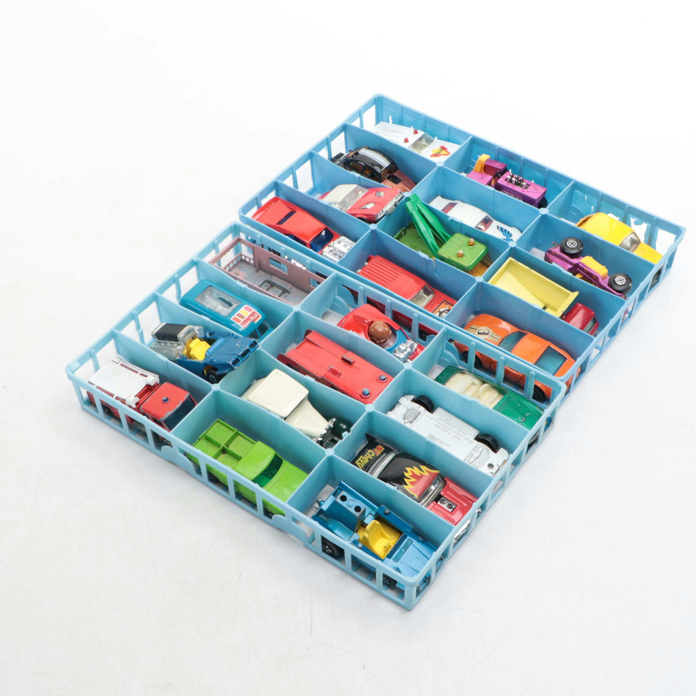 Matchbox Diecast Vehicles includes Porsche, Mazda, Tanks and Case