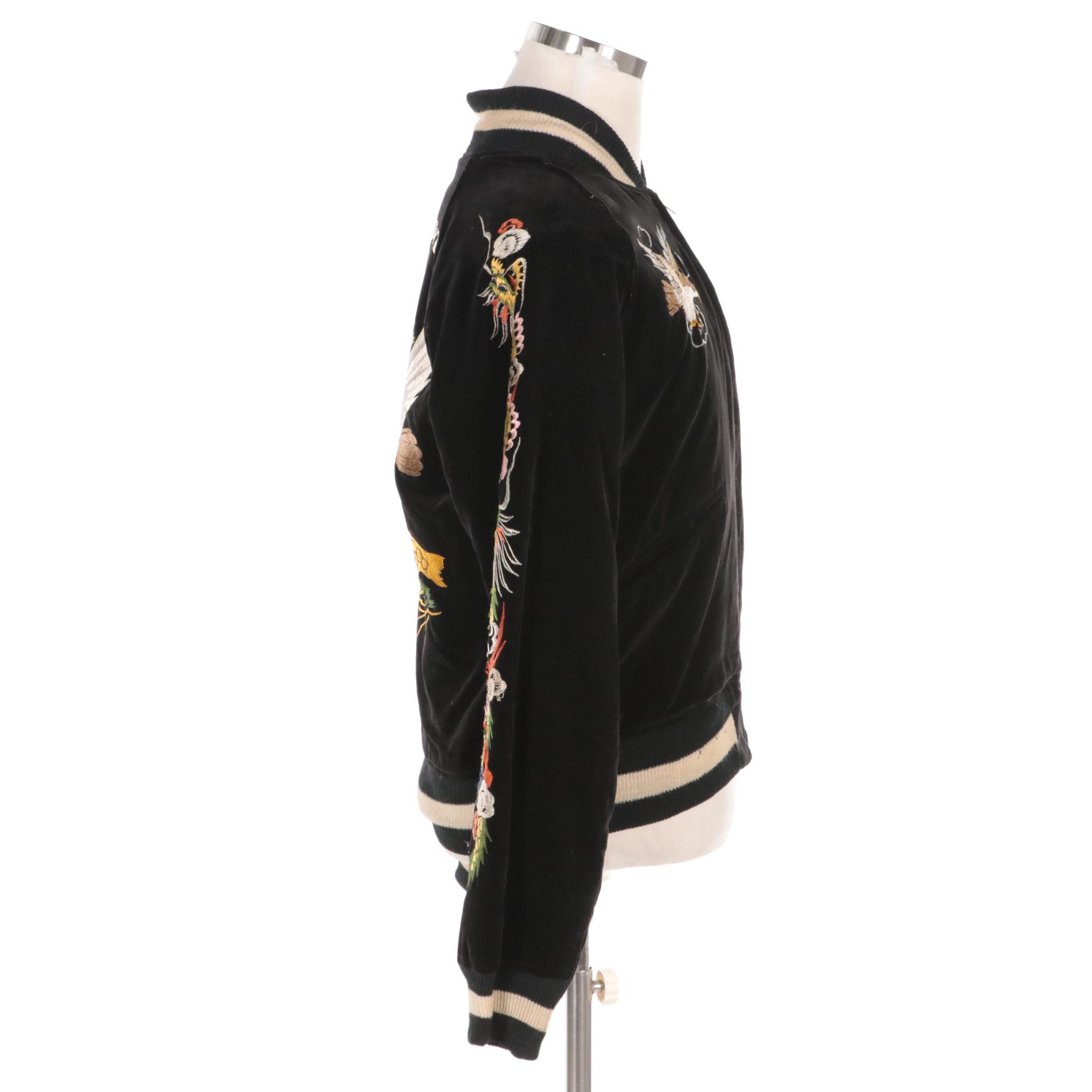 Sukajan Embroidered Eagle, Tiger, and Dragon Japanese Bomber Jacket