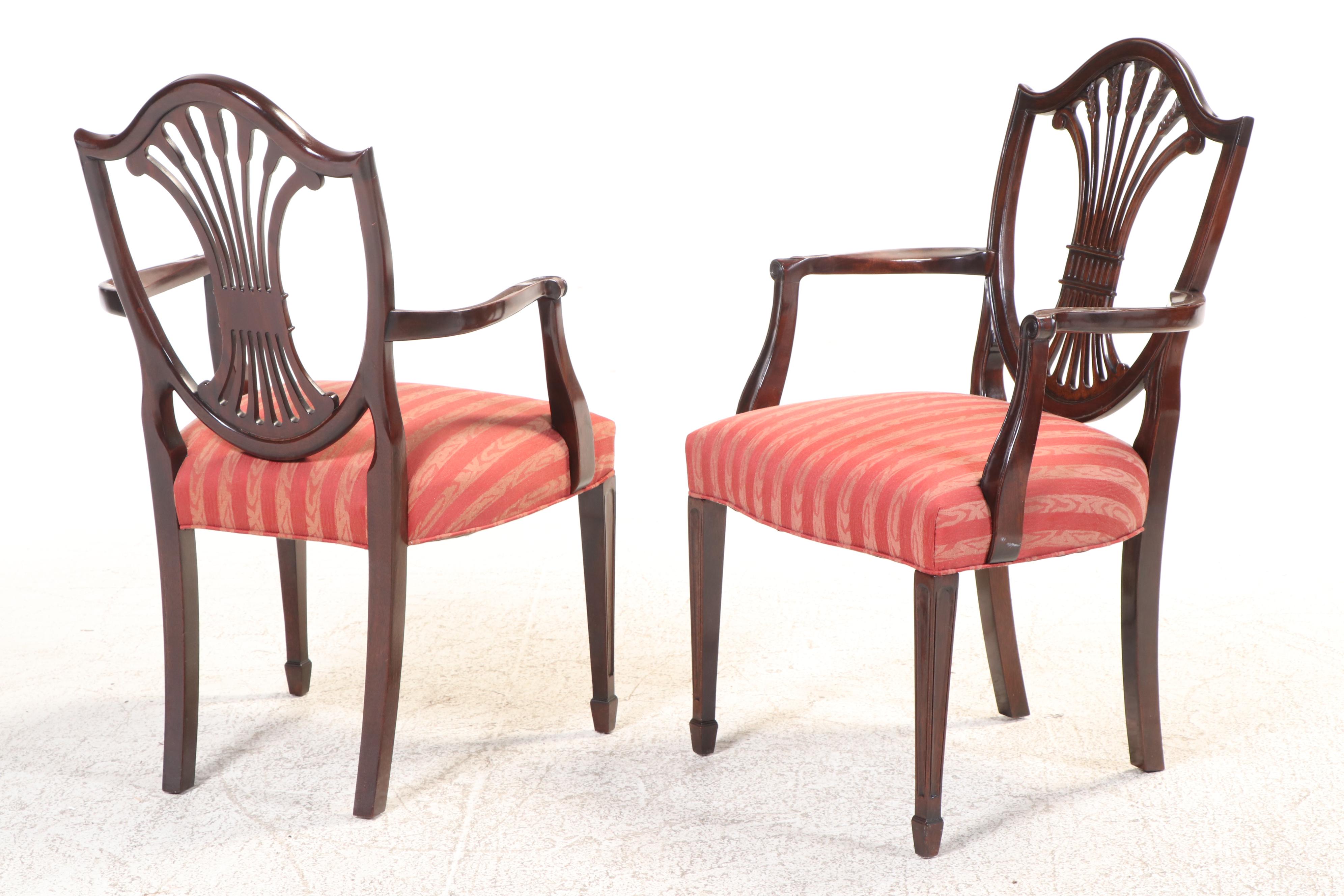 Seven-Piece Stickley Federal Style Mahogany Dining Set, Late 20th Century