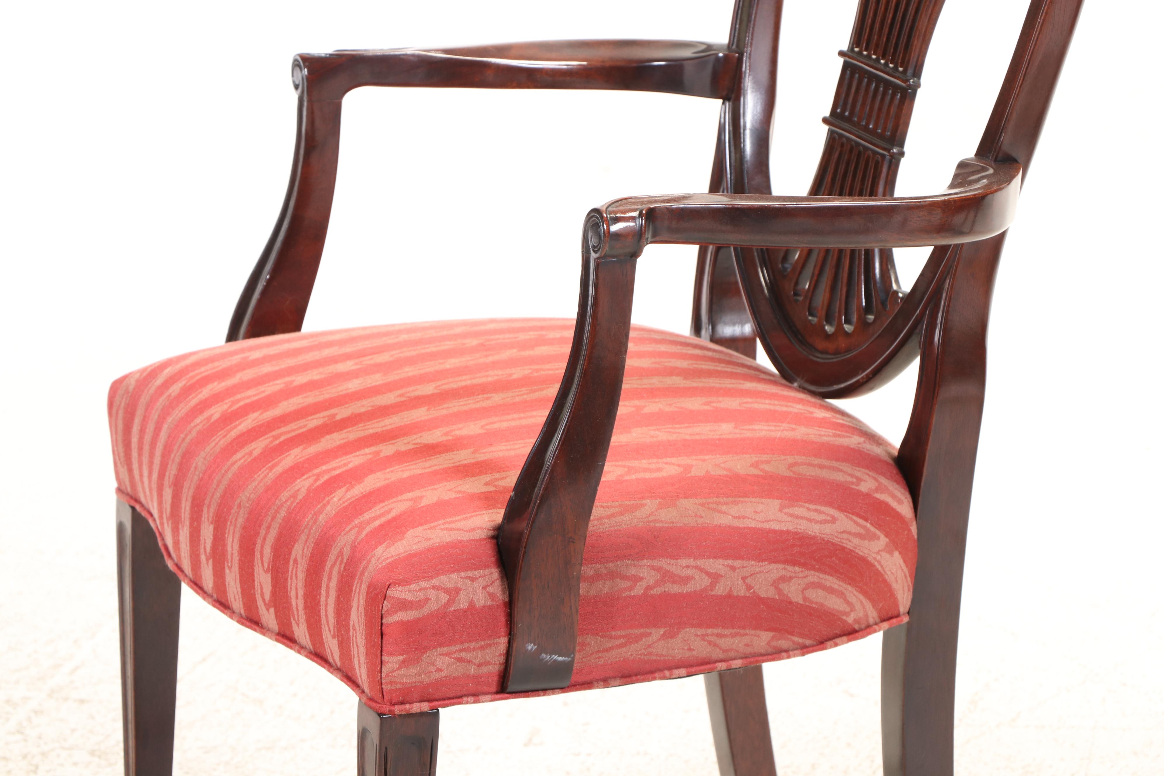 Seven-Piece Stickley Federal Style Mahogany Dining Set, Late 20th Century