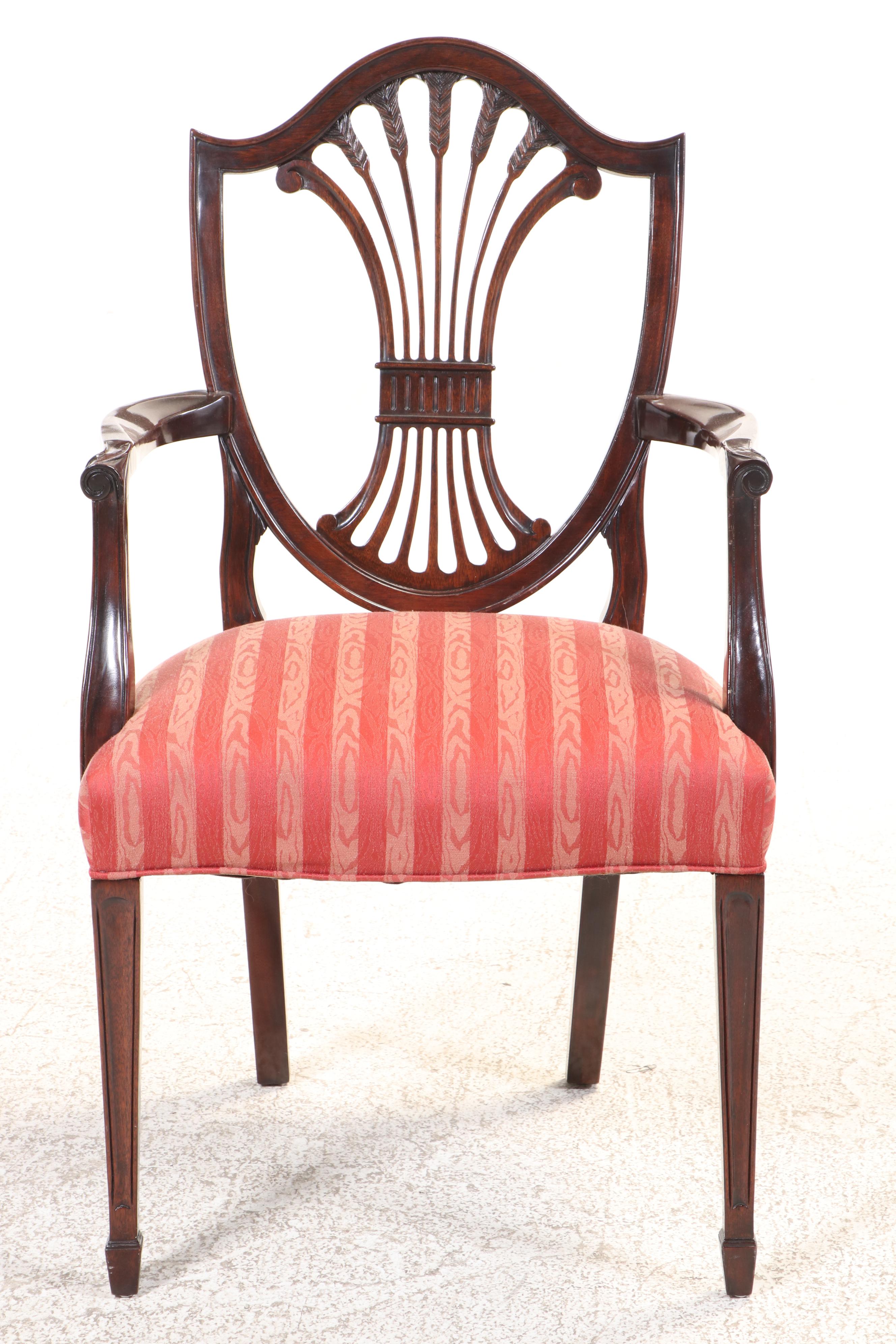 Seven-Piece Stickley Federal Style Mahogany Dining Set, Late 20th Century