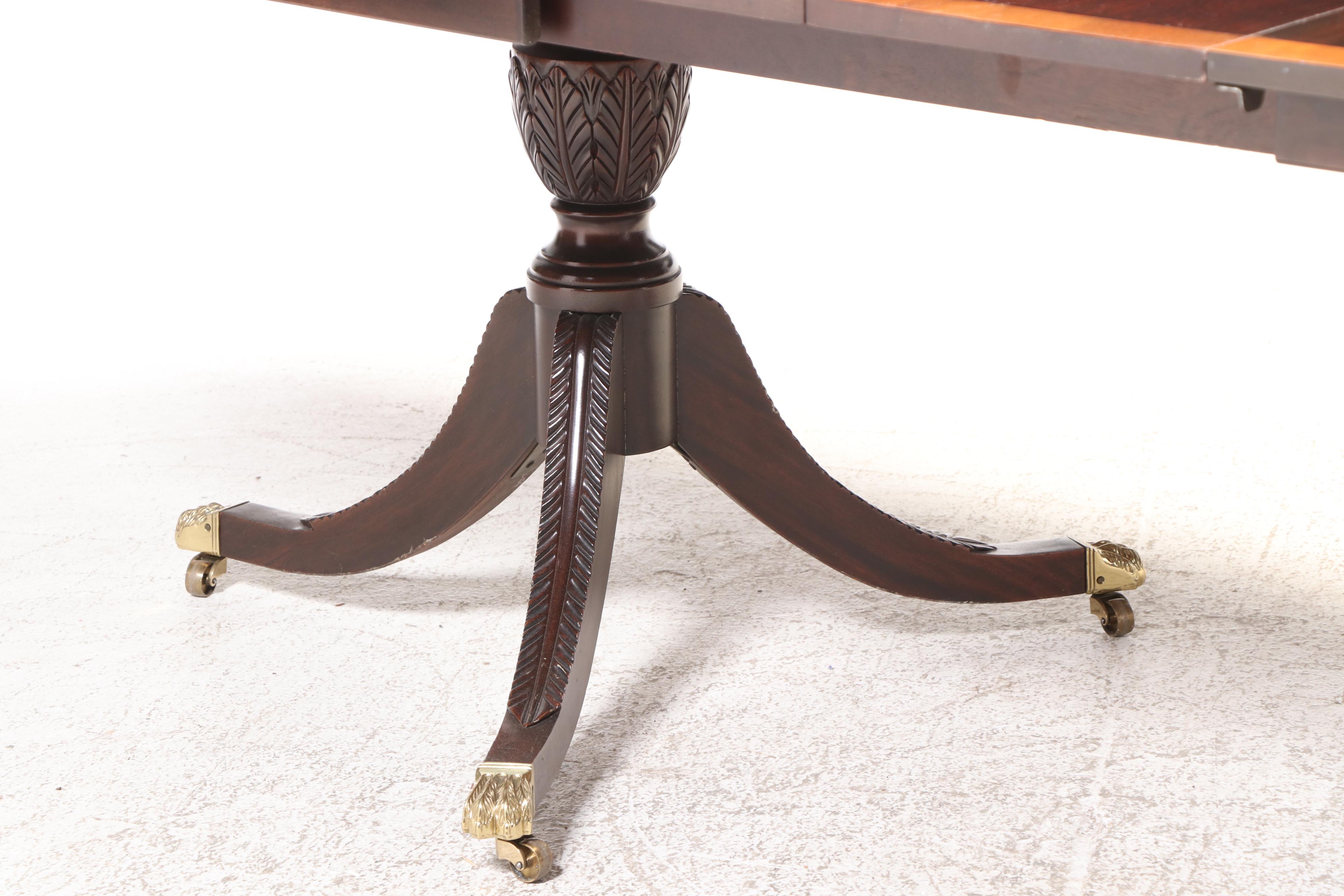 Seven-Piece Stickley Federal Style Mahogany Dining Set, Late 20th Century