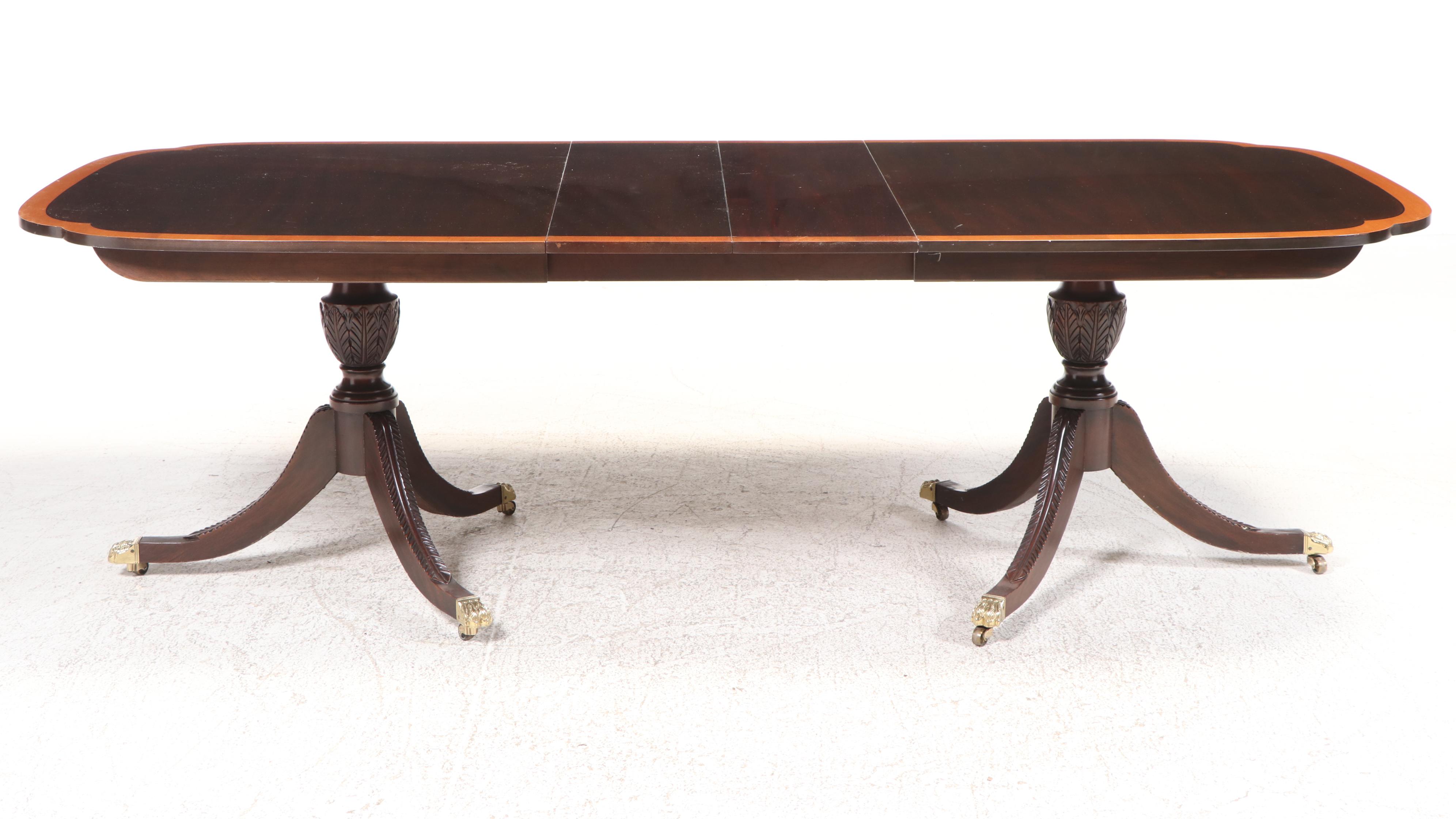 Seven-Piece Stickley Federal Style Mahogany Dining Set, Late 20th Century