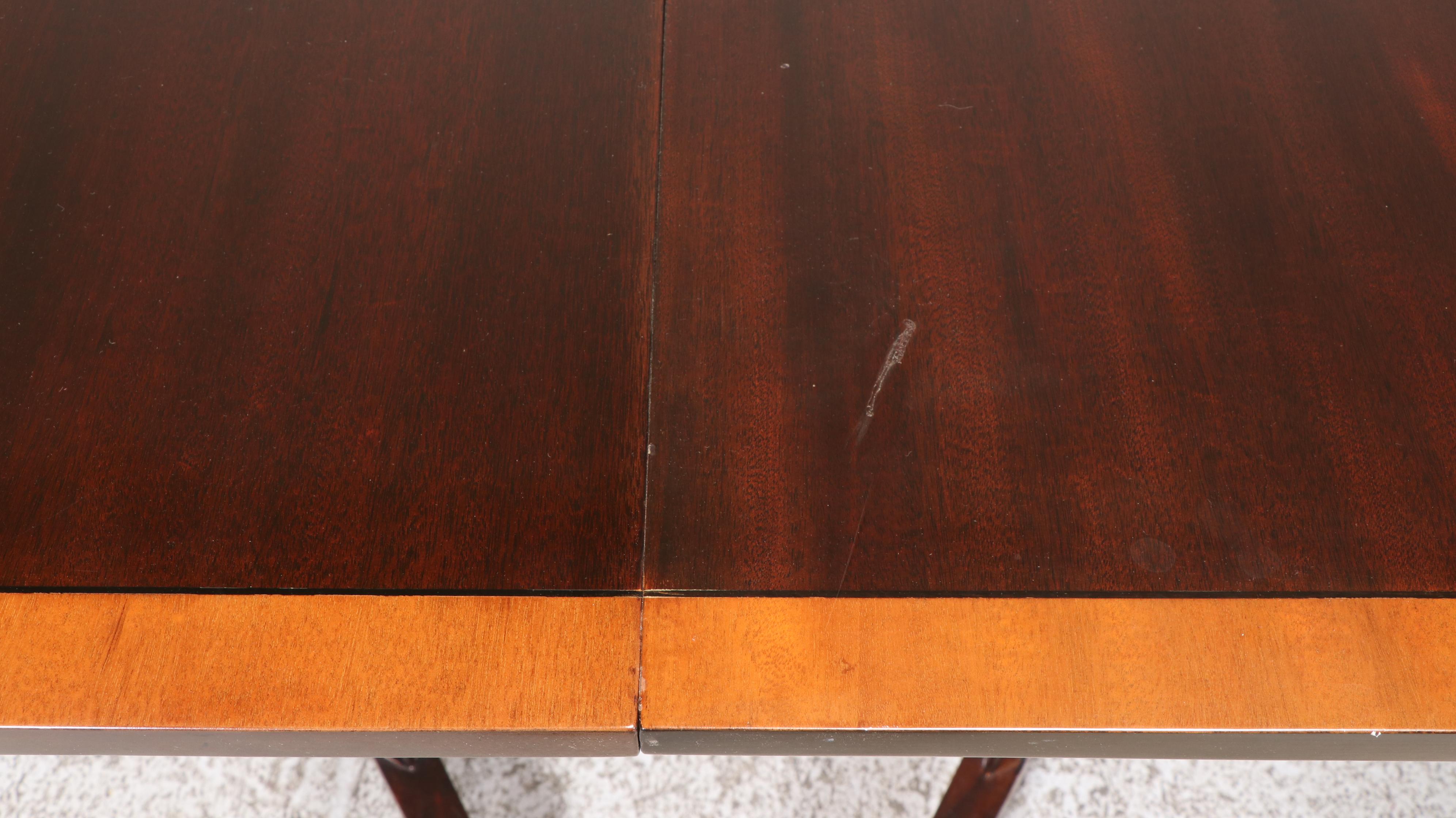 Seven-Piece Stickley Federal Style Mahogany Dining Set, Late 20th Century