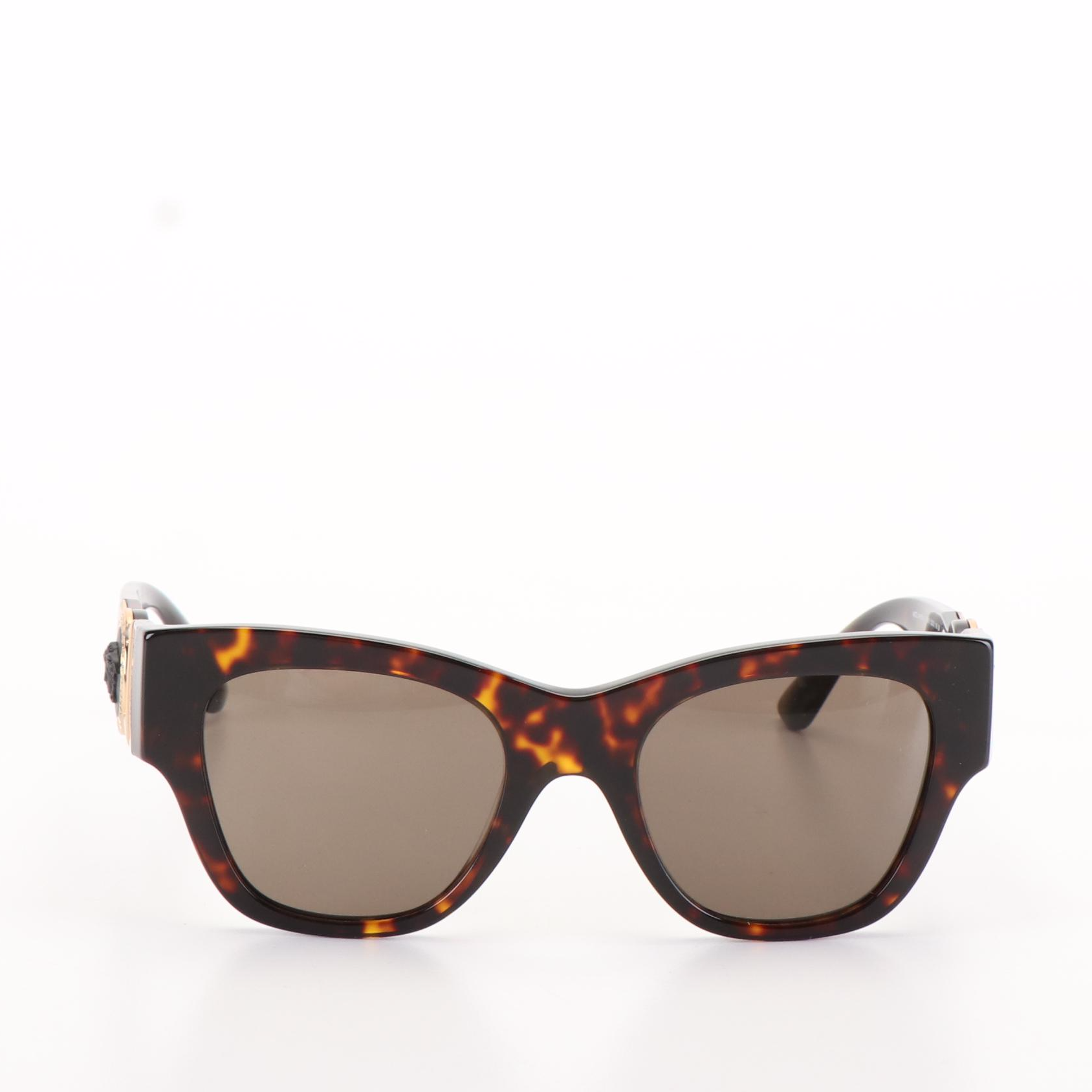 Versace Mod. 4415-U Medusa Head Havana Dark Grey Sunglasses with Case and Box