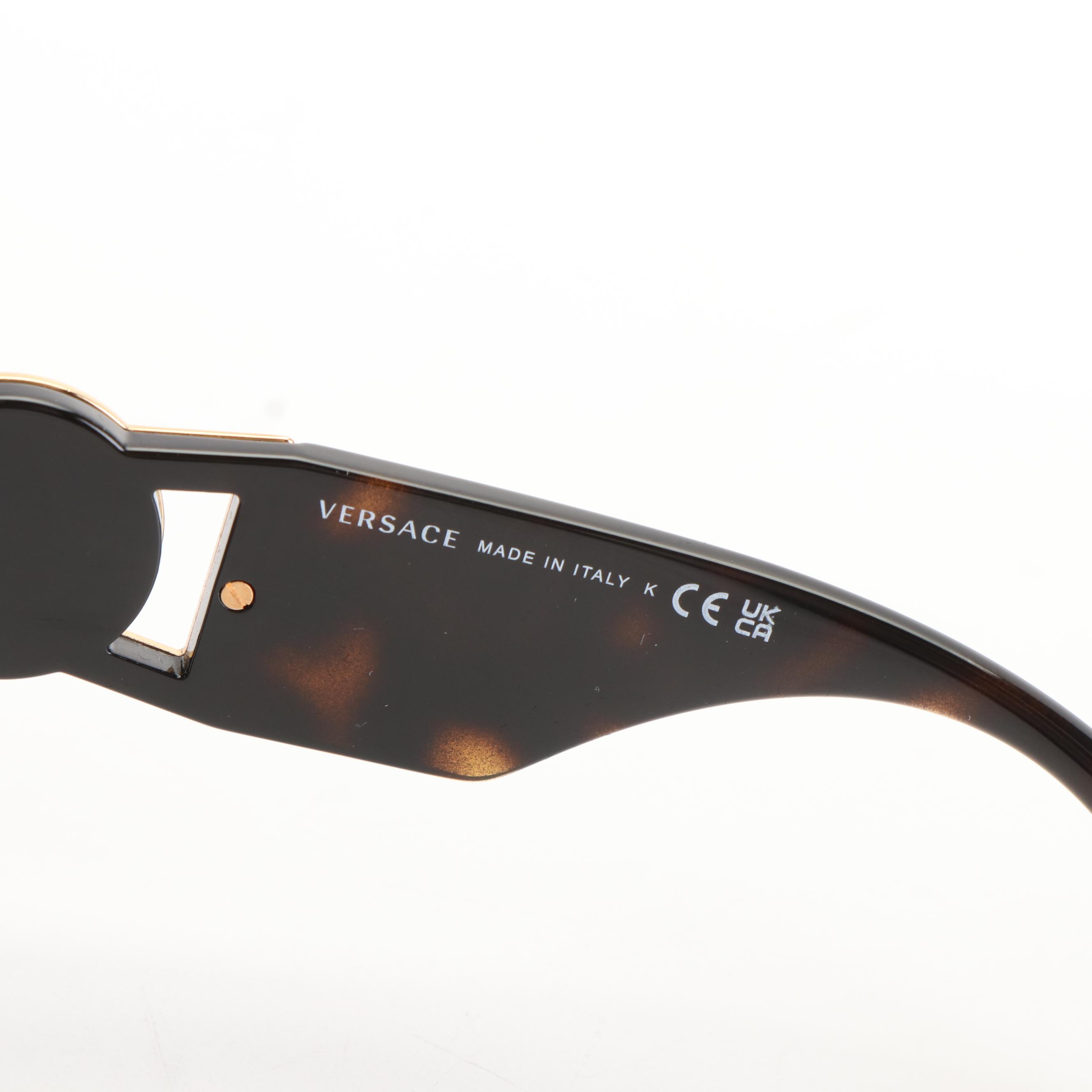 Versace Mod. 4415-U Medusa Head Havana Dark Grey Sunglasses with Case and Box