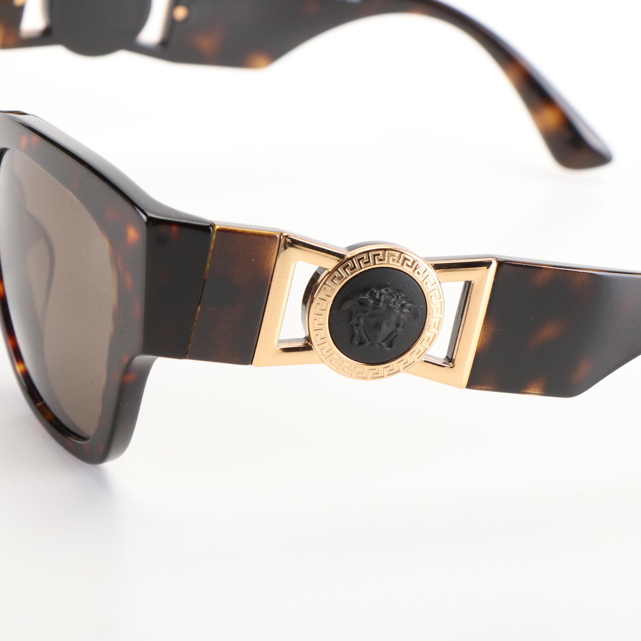 Versace Mod. 4415-U Medusa Head Havana Dark Grey Sunglasses with Case and Box