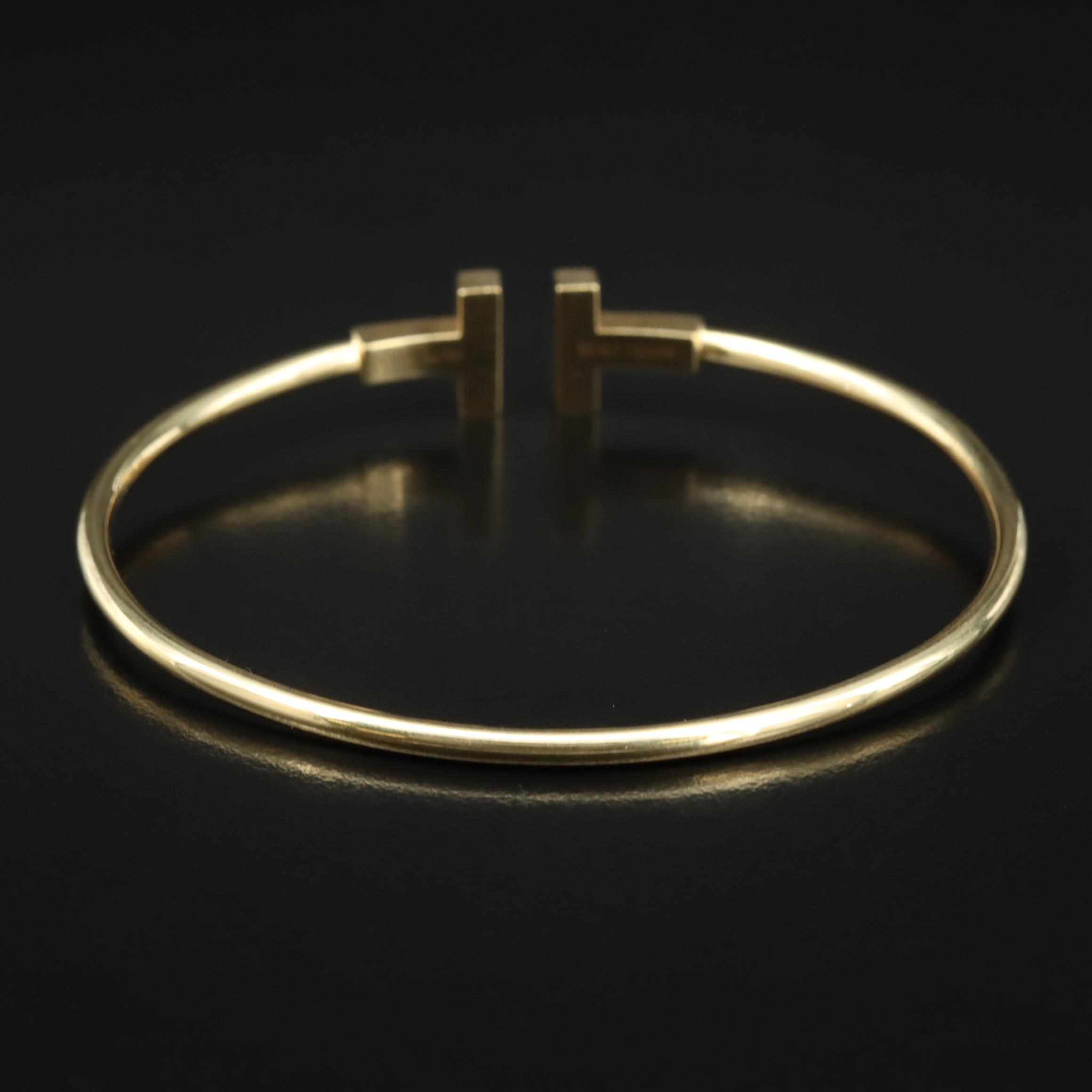 Tiffany & Co. T Wire 18K Tiffany Blue Enamel Bracelet