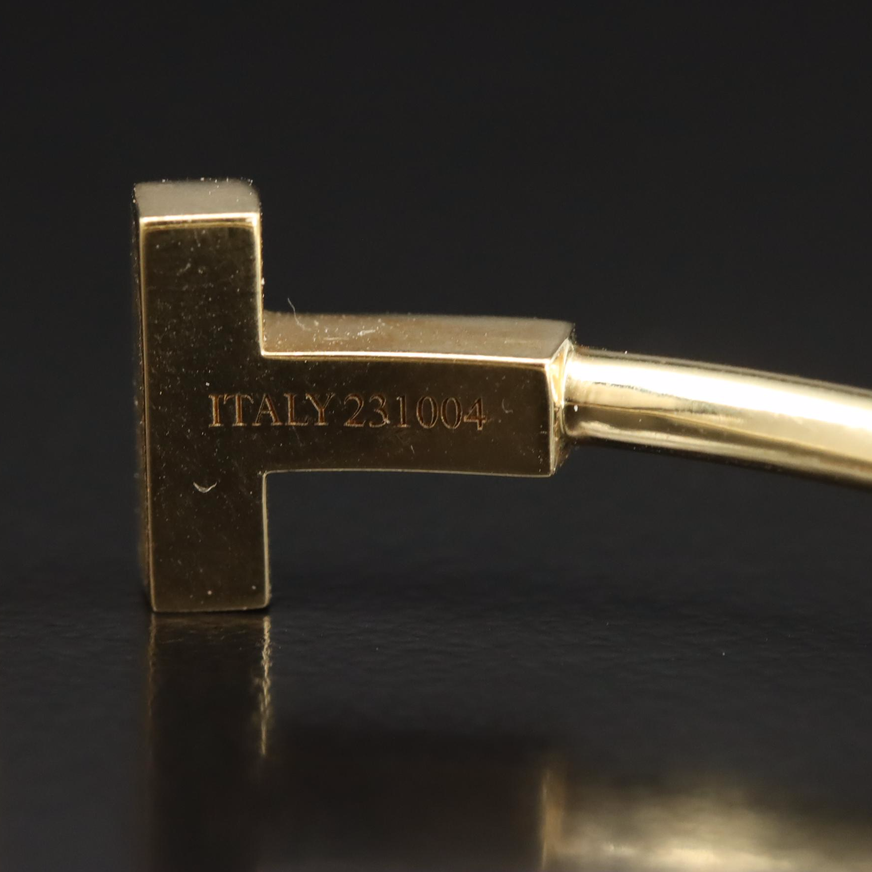 Tiffany & Co. T Wire 18K Tiffany Blue Enamel Bracelet