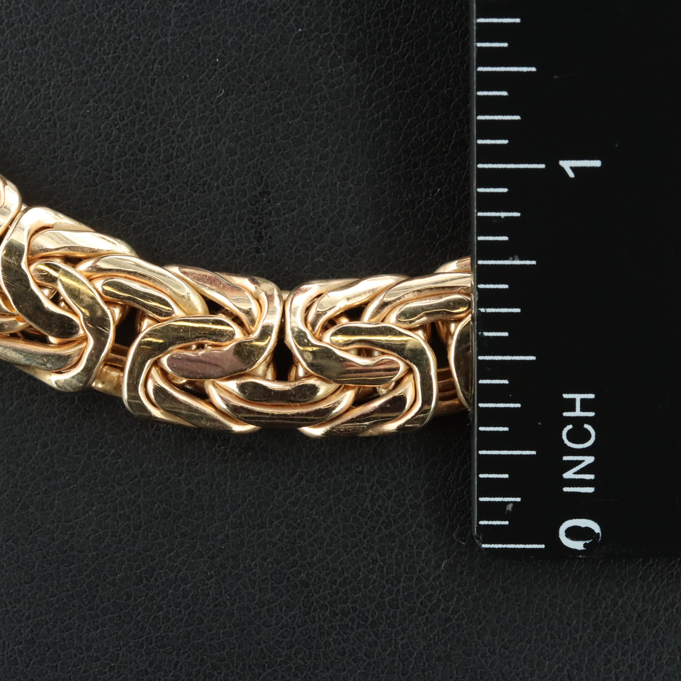 14K Graduated Flat Byzantine Chain Necklace