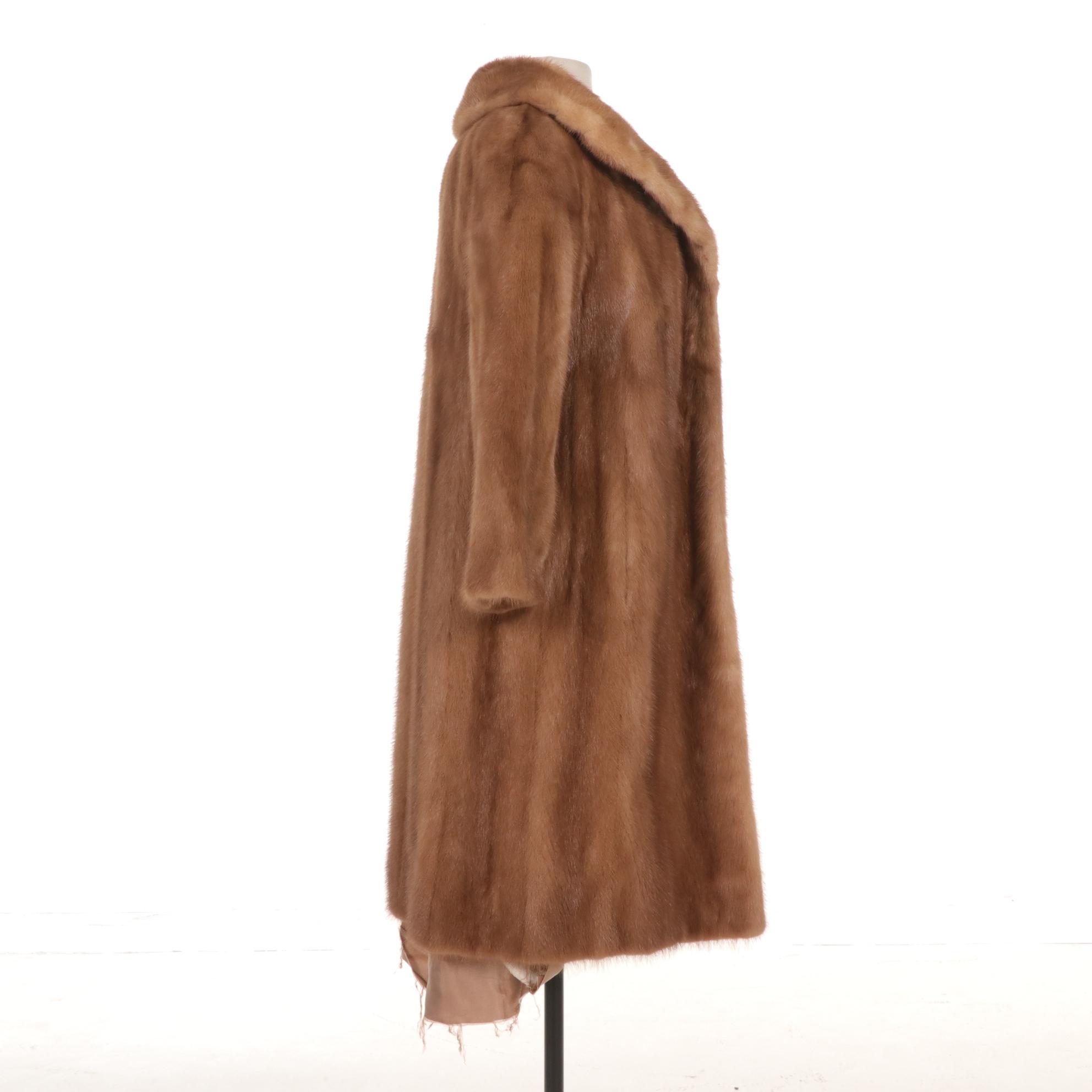 Blond Mink Fur Coat From Lazarus, Mid to Late 20th Century