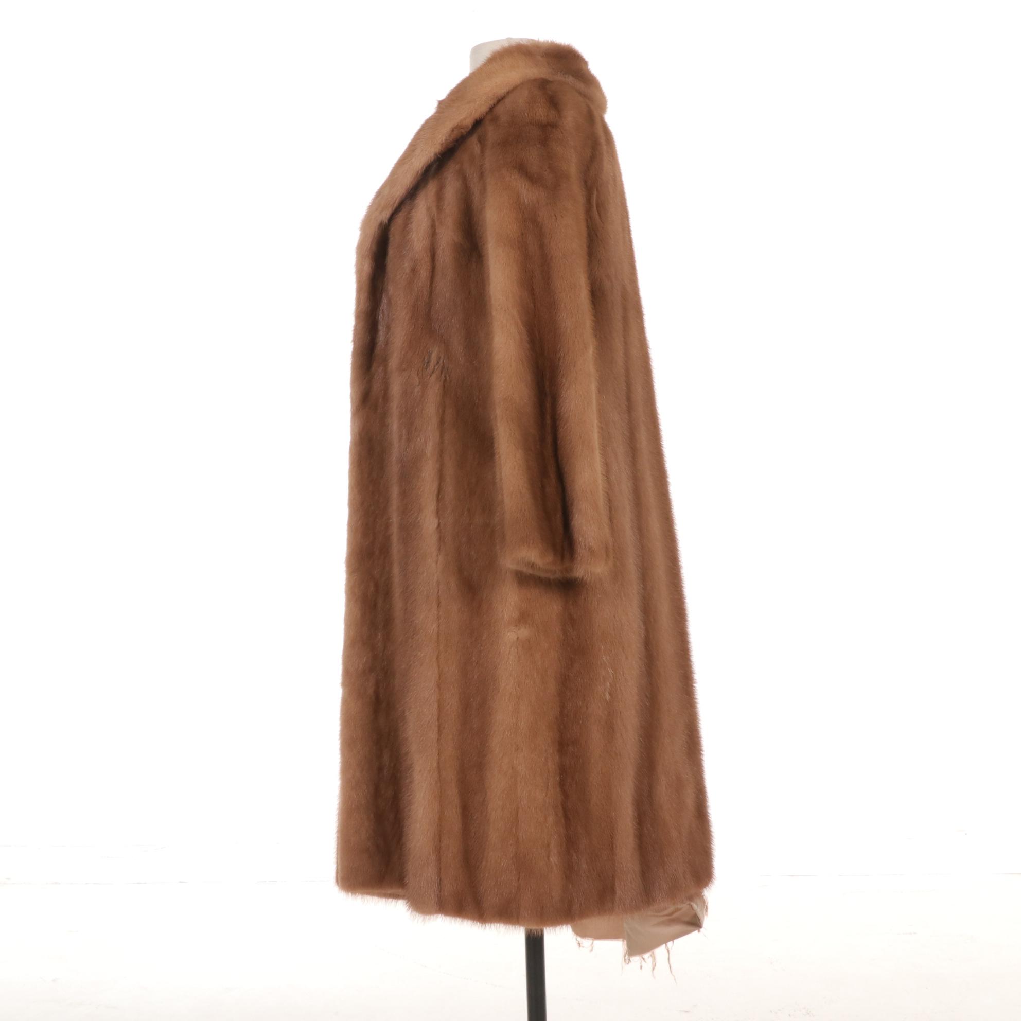 Blond Mink Fur Coat From Lazarus, Mid to Late 20th Century