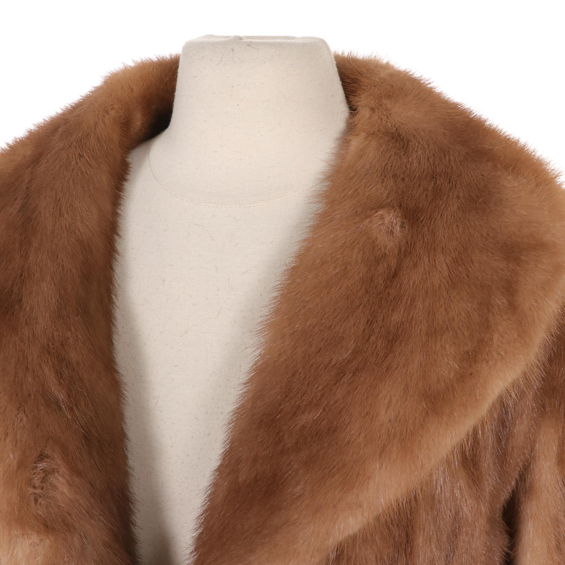 Blond Mink Fur Coat From Lazarus, Mid to Late 20th Century