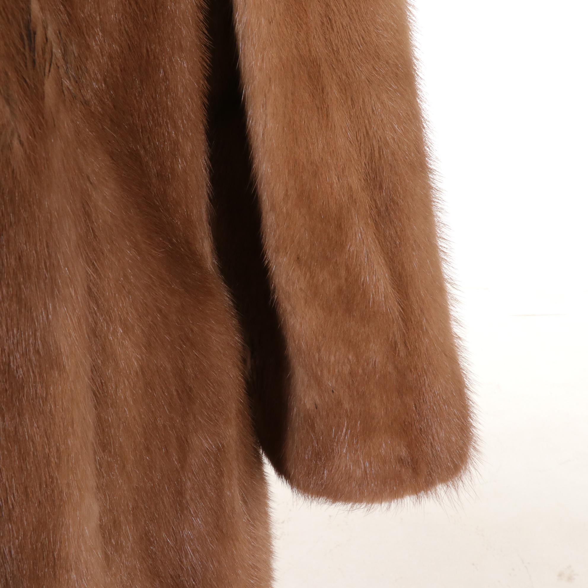 Blond Mink Fur Coat From Lazarus, Mid to Late 20th Century