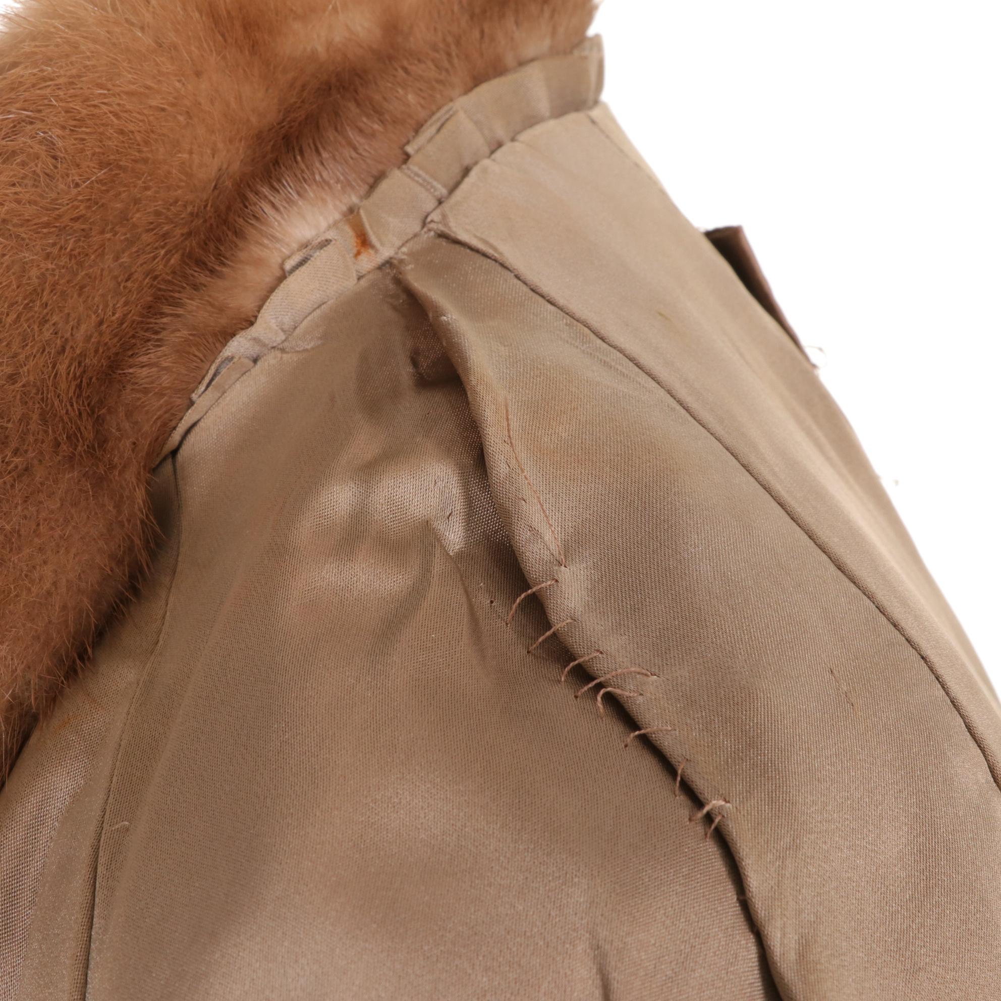 Blond Mink Fur Coat From Lazarus, Mid to Late 20th Century
