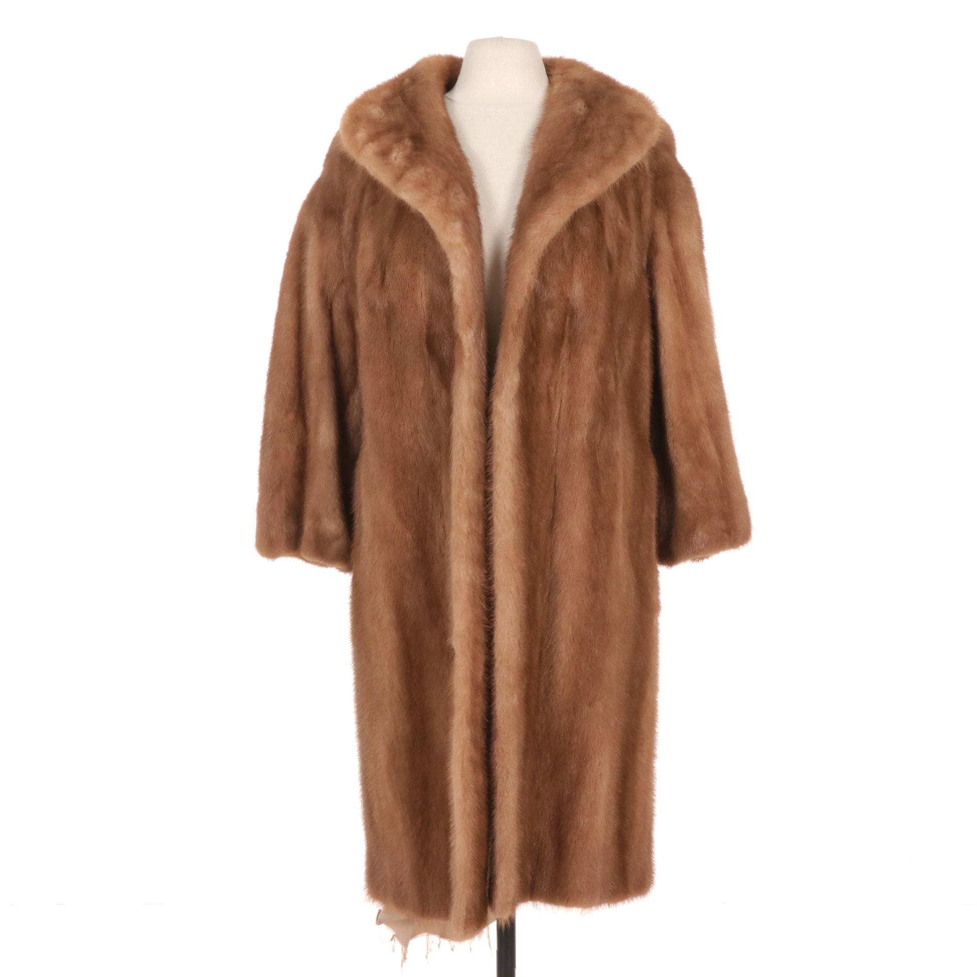 Blond Mink Fur Coat From Lazarus, Mid to Late 20th Century