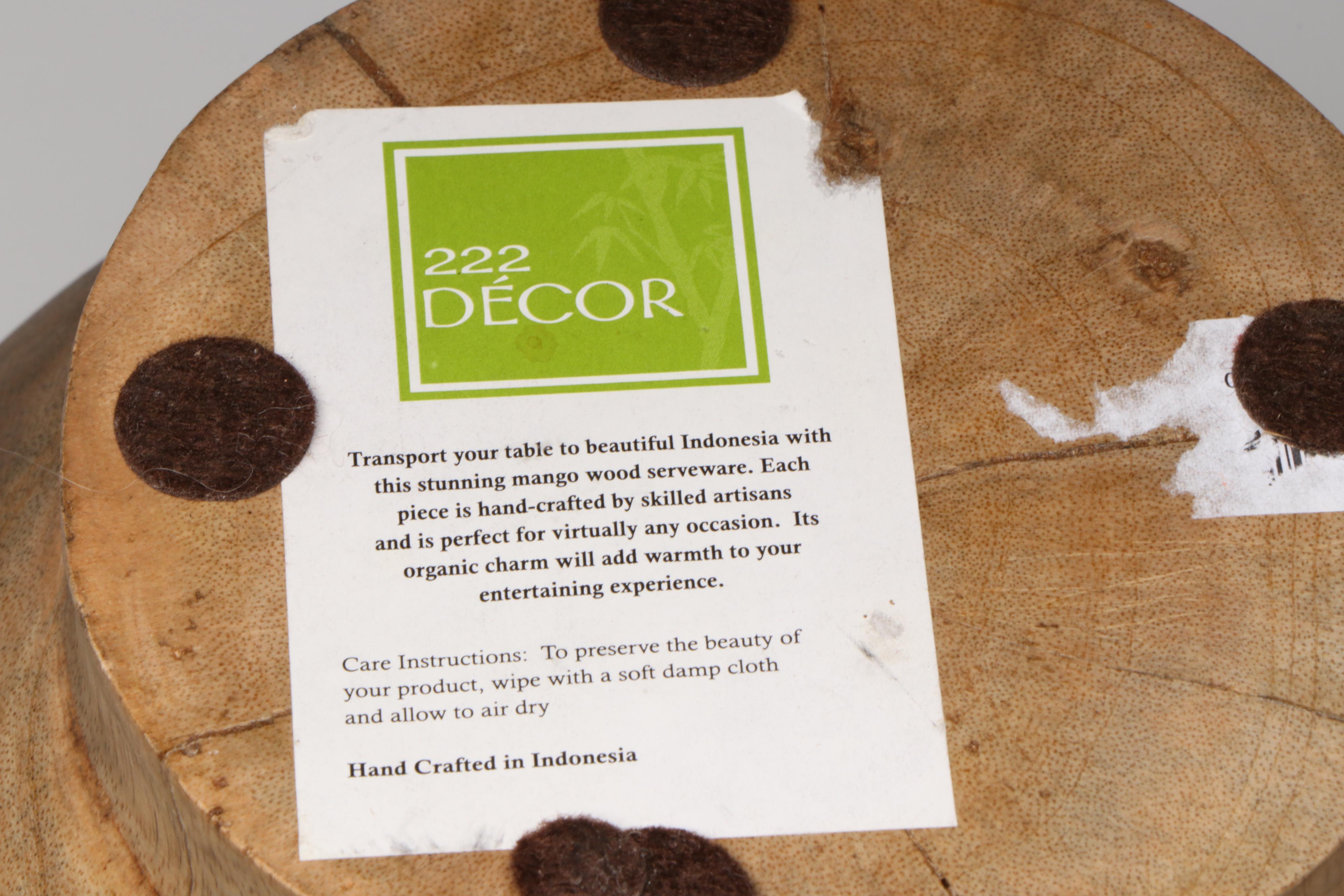 Mango Wood Serving Bowl with Votive Candle Holder, Fir Tree Candles and More