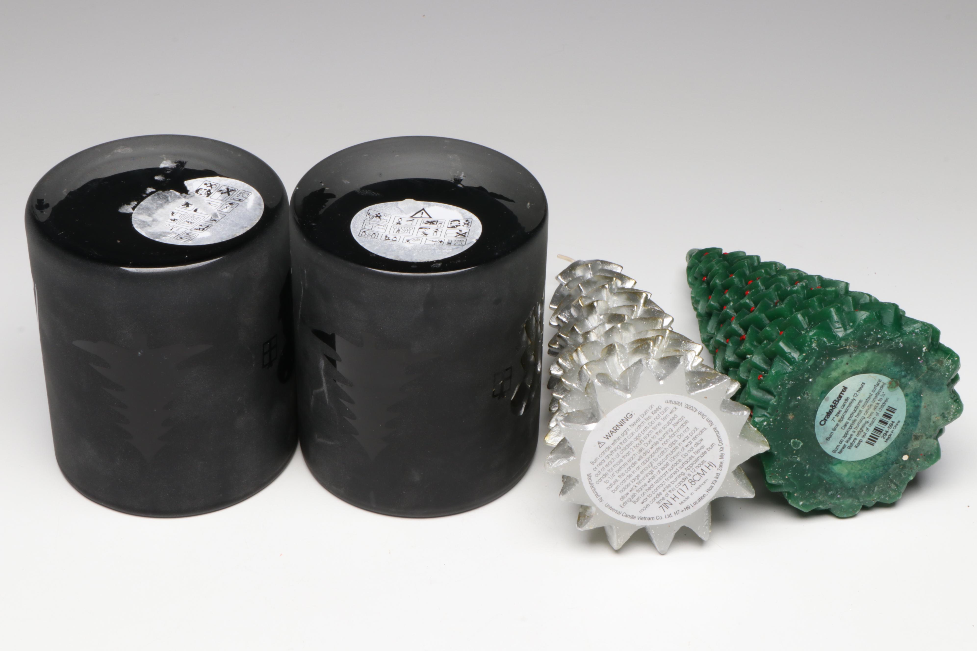 Mango Wood Serving Bowl with Votive Candle Holder, Fir Tree Candles and More