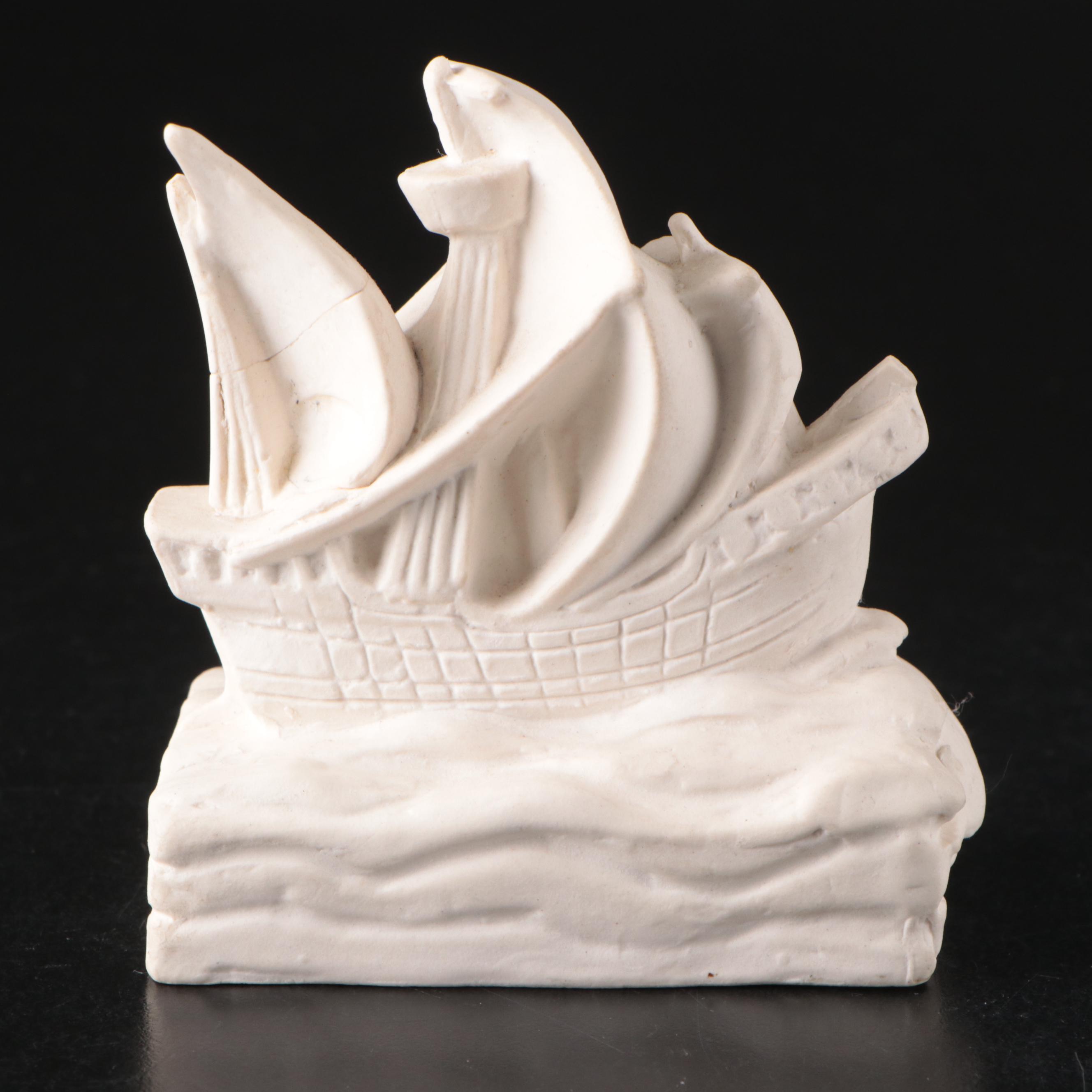 Rookwood Pottery Galleon Ship Paperweights, Early to Mid 20th Century