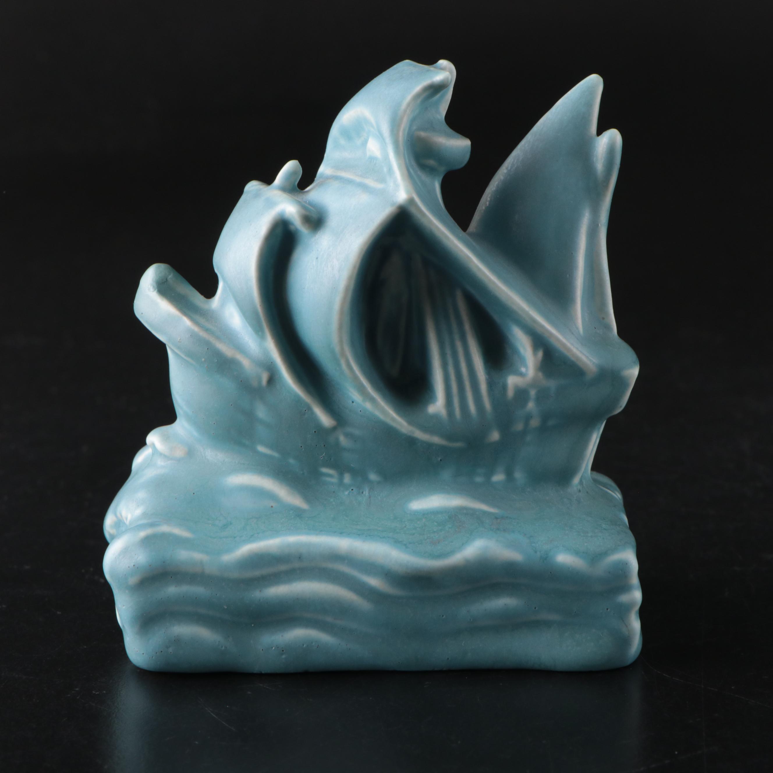 Rookwood Pottery Galleon Ship Paperweights, Early to Mid 20th Century