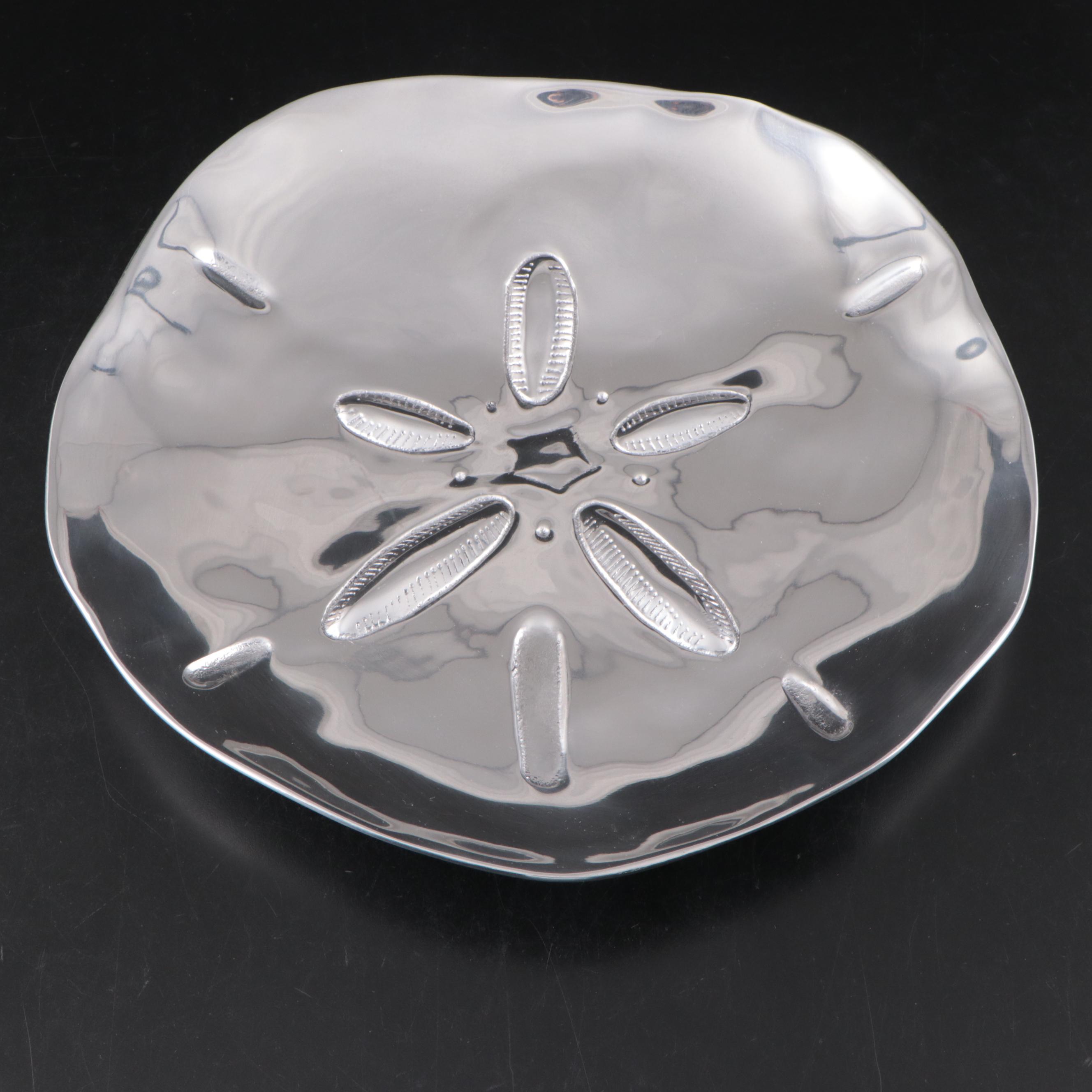 Mariposa Metal Bowl and Two's Company Footed Shell Dish