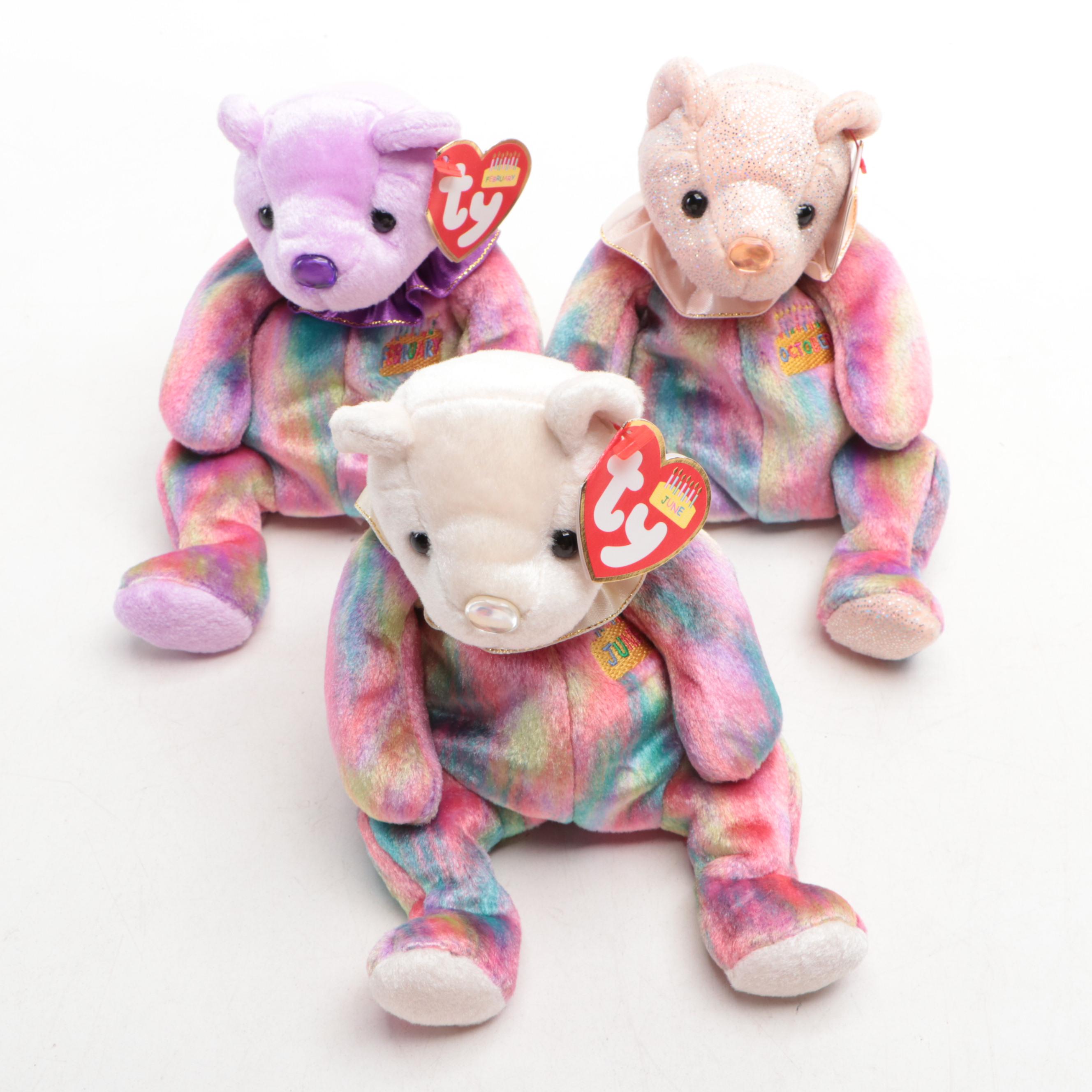 Ty Beanie Babies Birthday Bears, Complete Set of Twelve, 2001